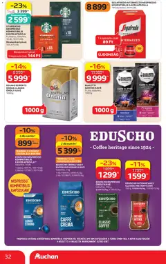 EDUSCHO NESPRESSO KOMPATIBILIS KÁVÉKAPSZULA, EDUSCHO NESPRESSO KOMPATIBILIS KÁVÉKAPSZULA, többféle, 10 db, 1 doboz: 999 Ft, 100 Ft/db, 2 doboz: 1798 Ft, 90 Ft/db - amely érvényes a következő dátumtól: 2026.10.08. | Oldal: 32