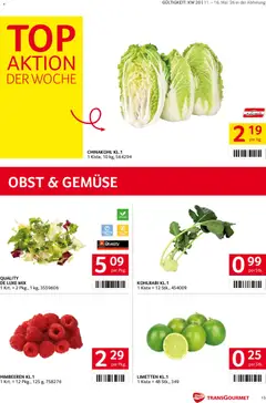 Transgourmet Flugblatt ab 11.05.2026 gültig | Seite: 15 | Produkte: Gemüse, Obst, Chinakohl