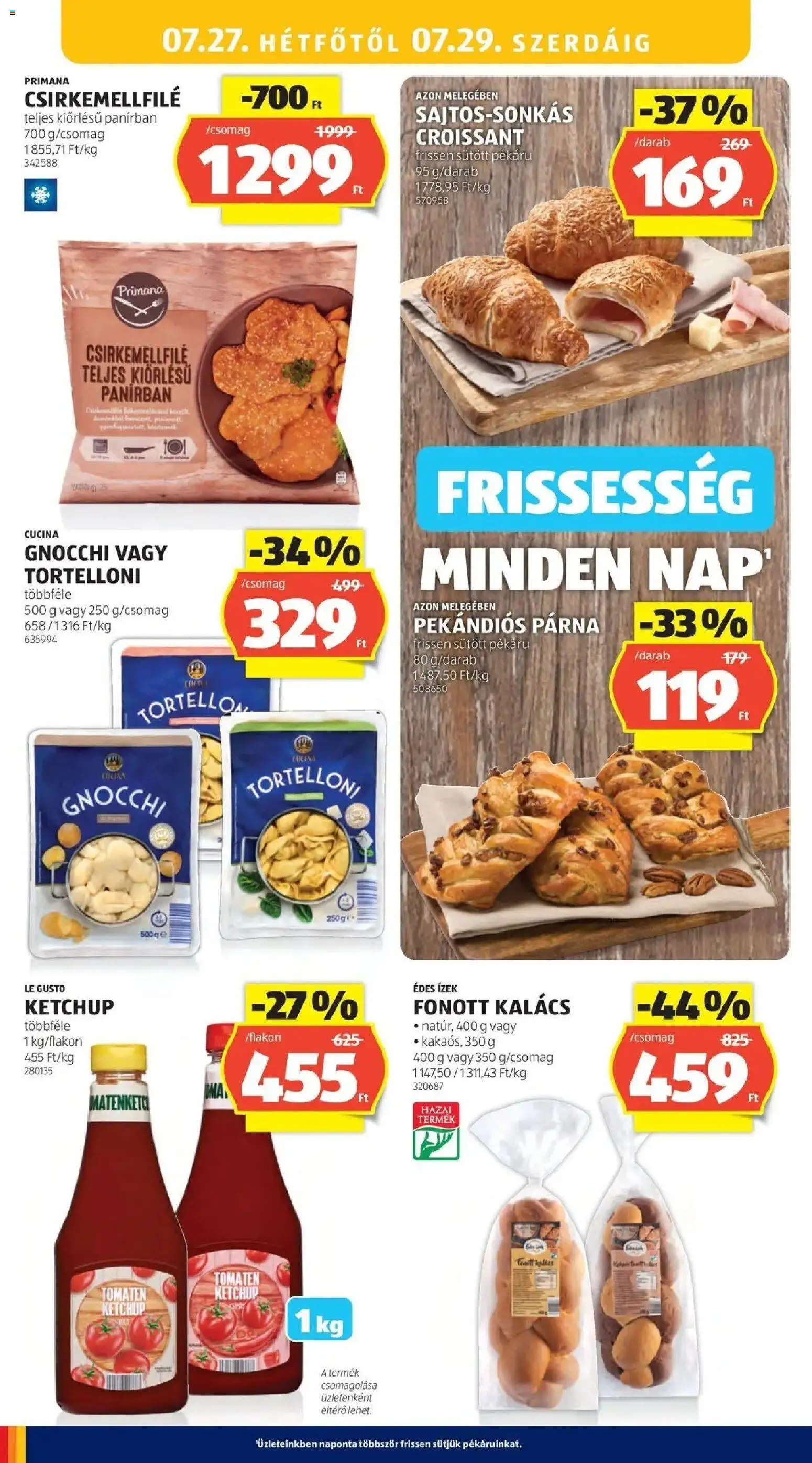 Aldi akciós ujság - amely érvényes a következő dátumtól: 2026.07.18. | Oldal: 30 | Termékek: Croissant, Párna, Gnocchi, Ketchup