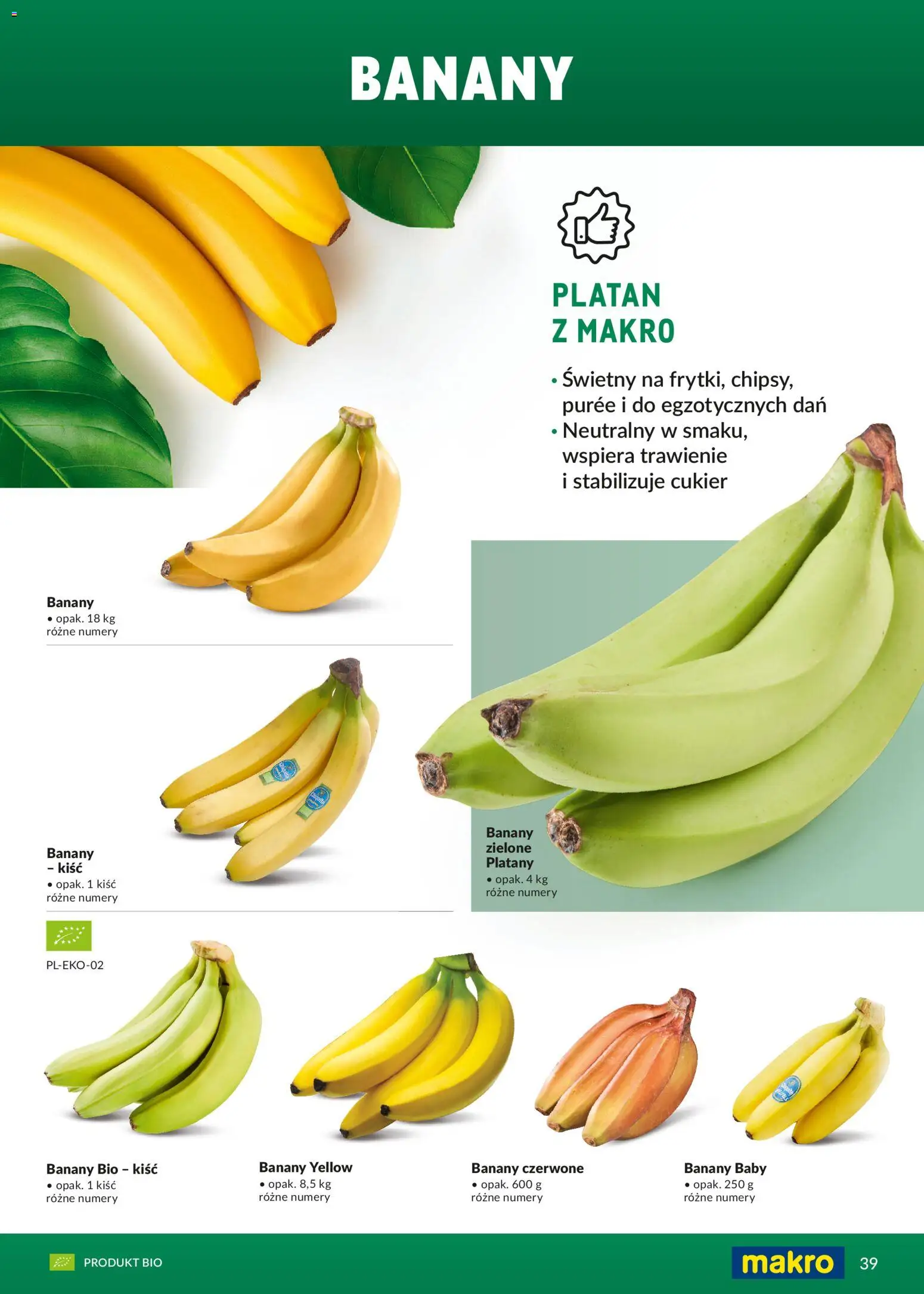 Makro Gazetka - Ultra fresh od 01.03.2026 | Strona: 39 | Produkty: Banany, Cukier