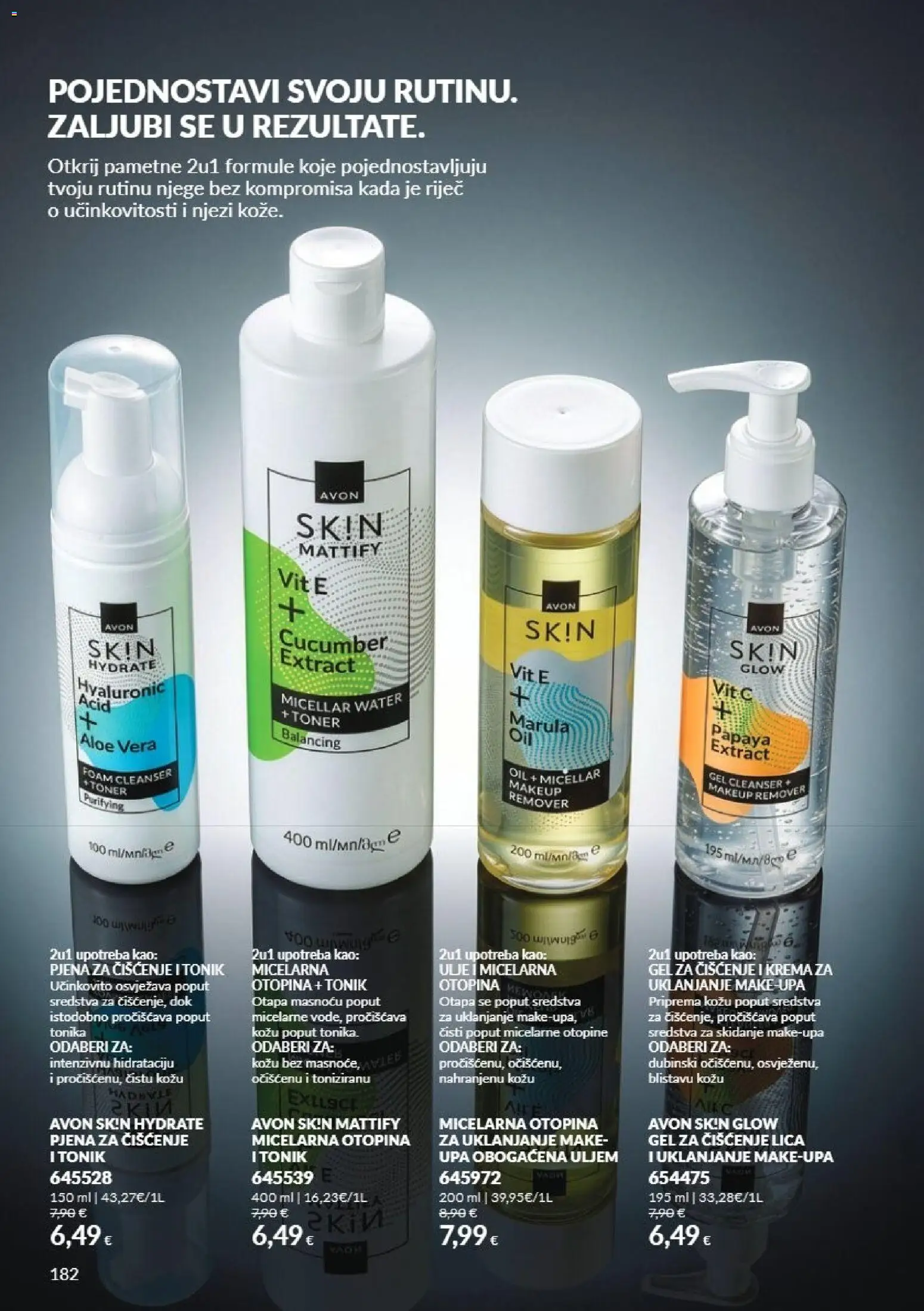 Avon katalog | vrijedi od 01.11.2026 | Stranica: 182 | Proizvodi: Gel za čišćenje lica, Ulje, Krema, Toner
