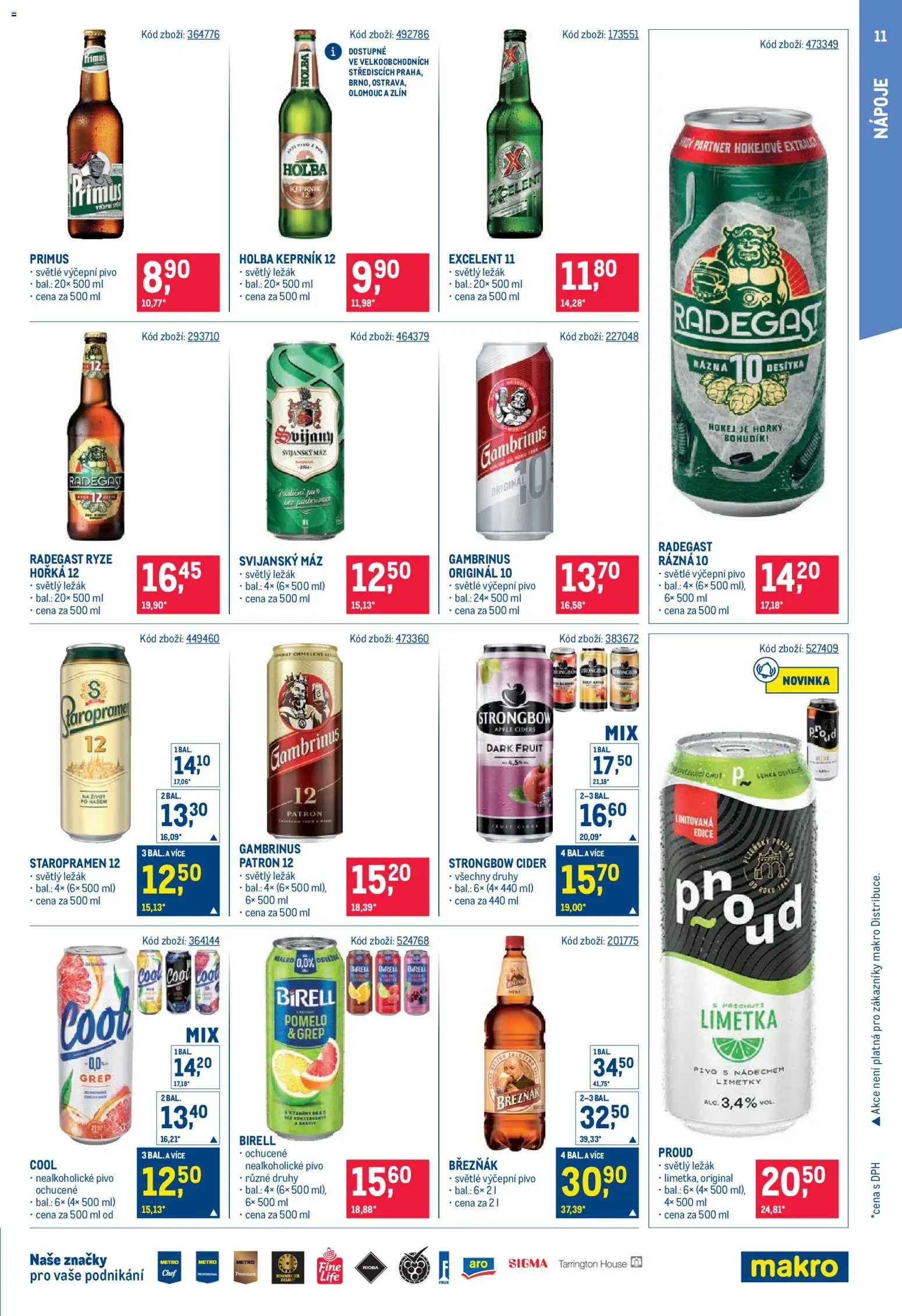 Makro leták - Maloobchod od 20.05.2026 | Strana: 11 | Produkty: Staropramen, Excelent 11, Nealkoholické pivo, Gambrinus