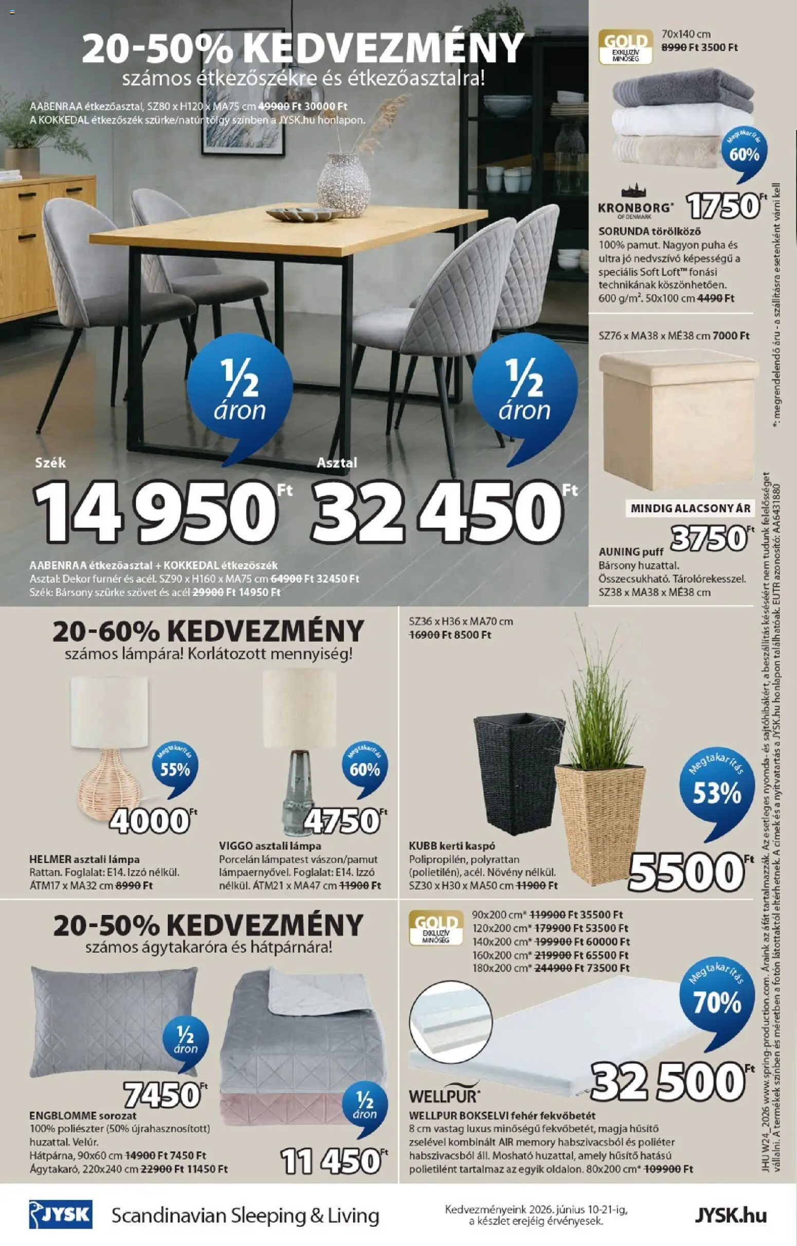 JYSK akciós ujság - amely érvényes a következő dátumtól: 10.06.2026 | Oldal: 16 | Termékek: Szék, Lámpa, Asztali lámpa, Kaspó