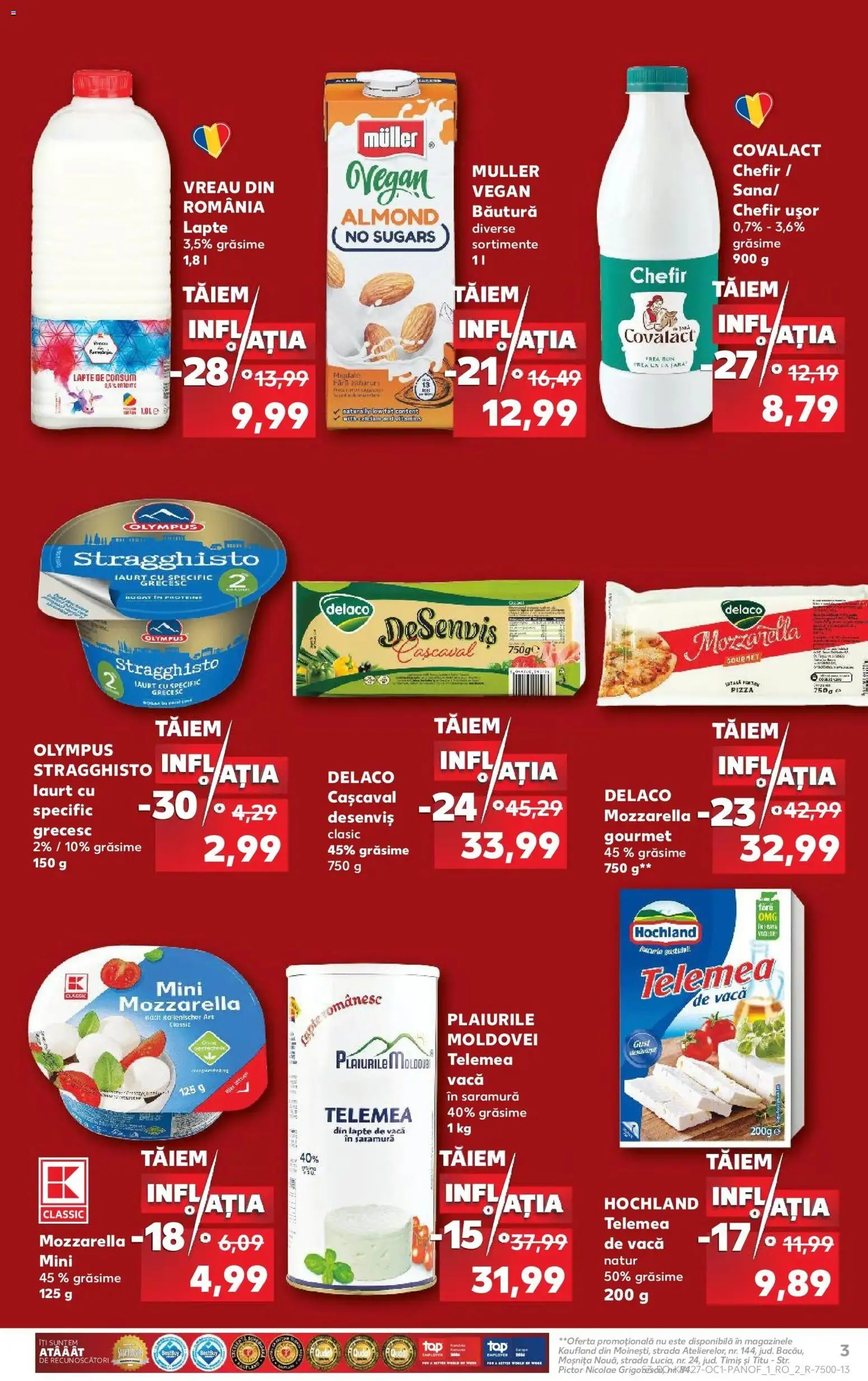 Noul catalog Kaufland – valabil de la 01.07.2026 | Pagină: 3 | Produse: Delaco, Migdale, Hochland, Iaurt