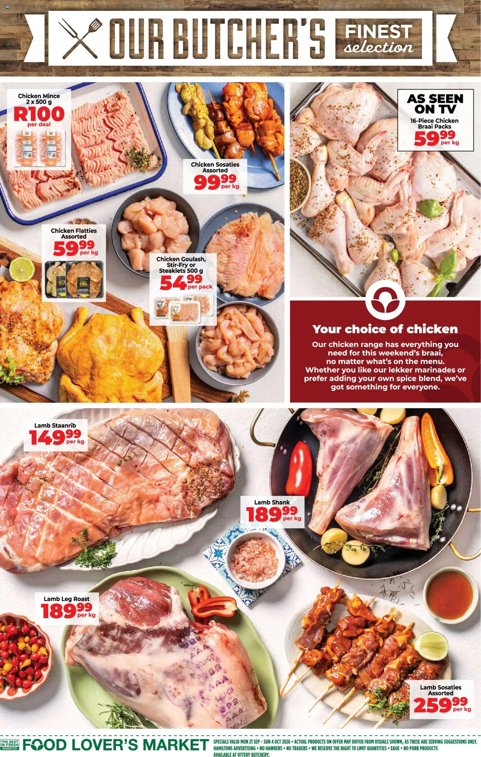 New Food Lover's Market catalogue – valid from 21/09/2026 | Page: 10 | Products: TV, Chicken, Pork