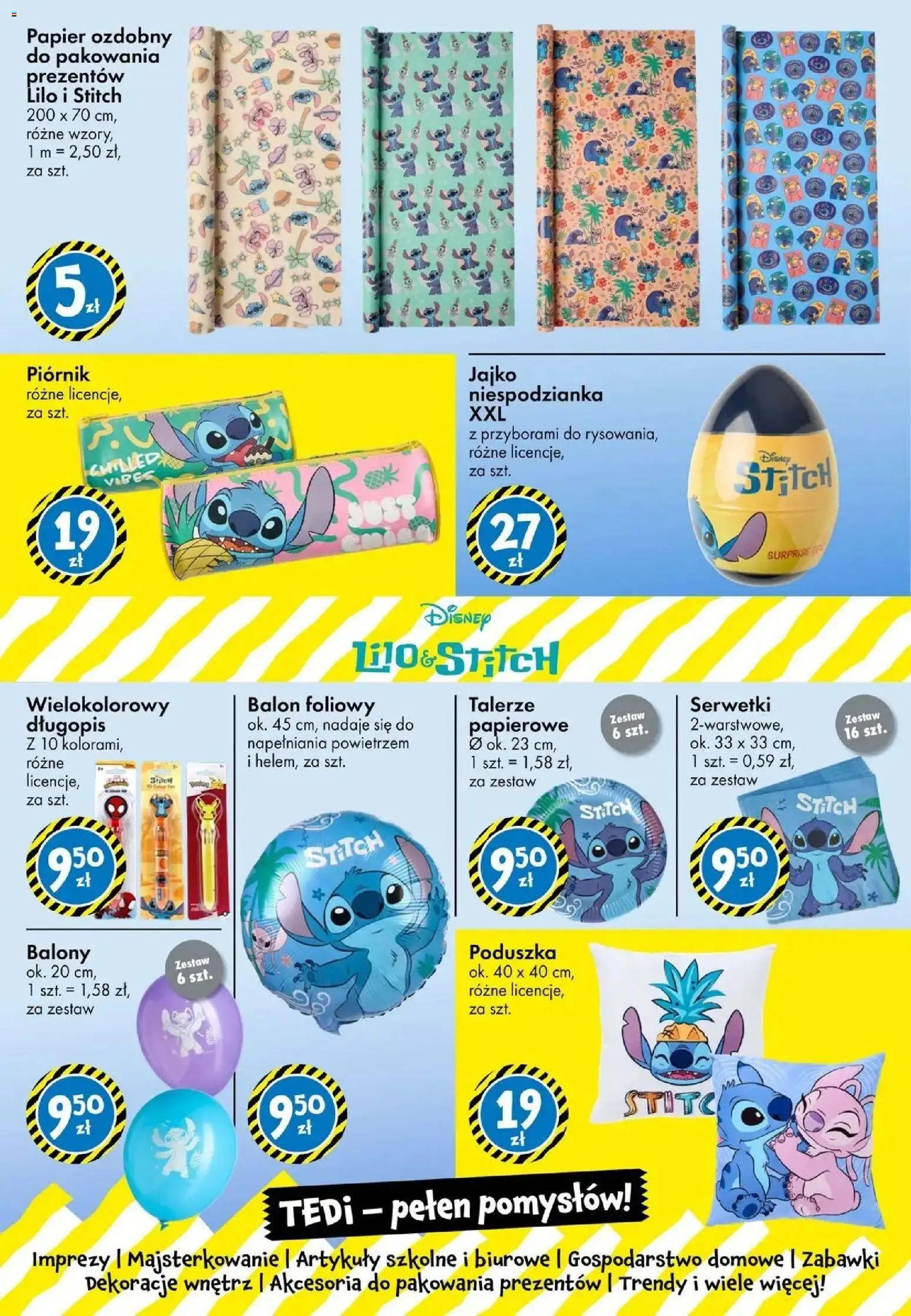 TEDi - Tedi Powrót do szkoły | Strona: 5 | Produkty: Poduszka, Talerze, Piórnik, Artykuły szkolne