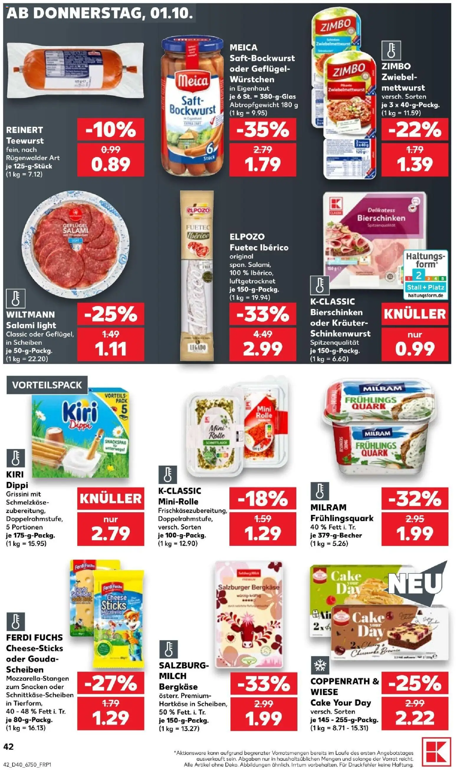 Kaufland Prospekt Berlin – gültig ab 01.10.2026 | Seite: 46 | Produkte: Milch, Meica, Milram, Salami