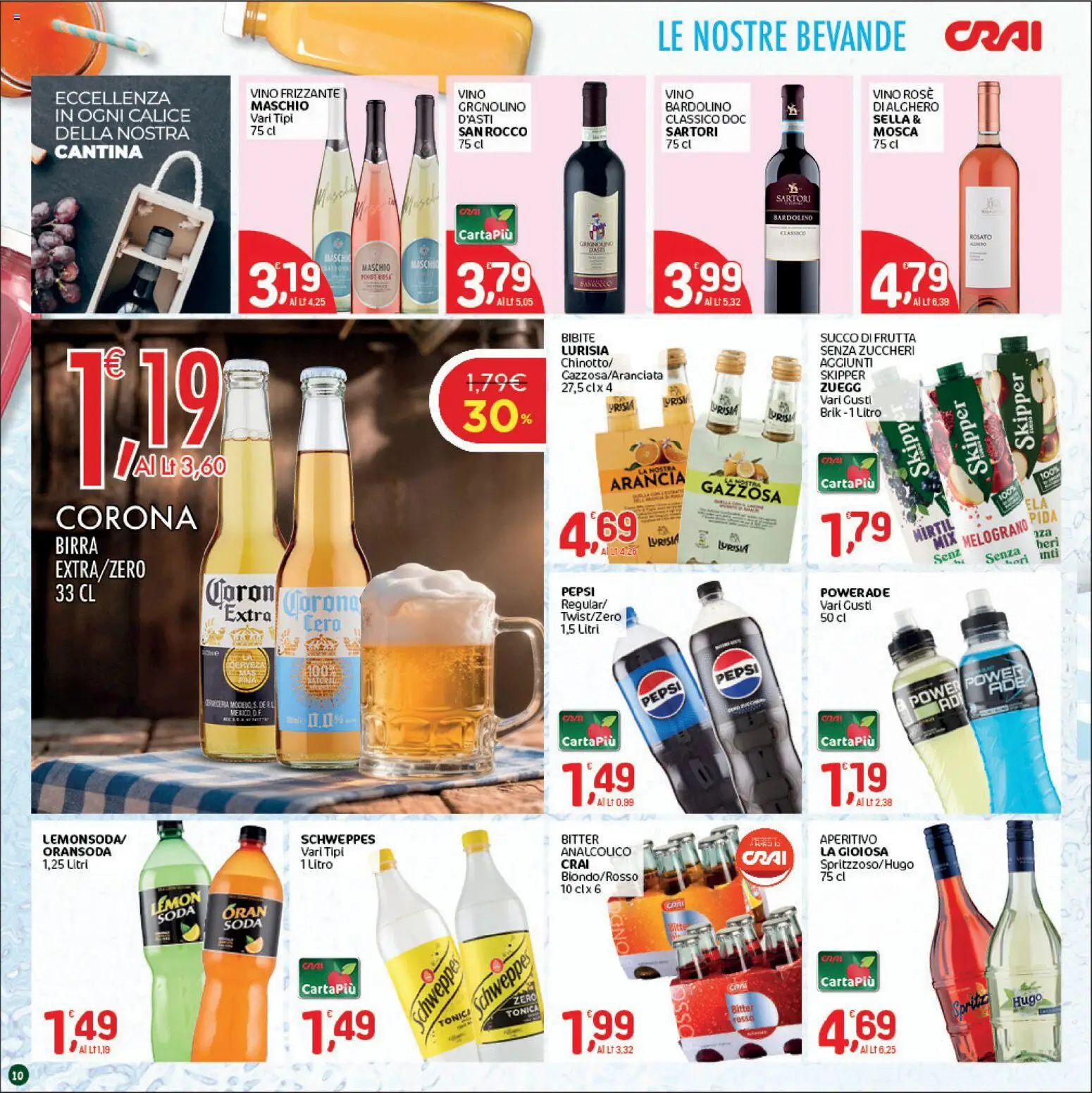Volantino CRAI del 11.06.2026 | Pagina: 10 | Prodotti: Vino, Bibite, Pepsi, Succo di frutta