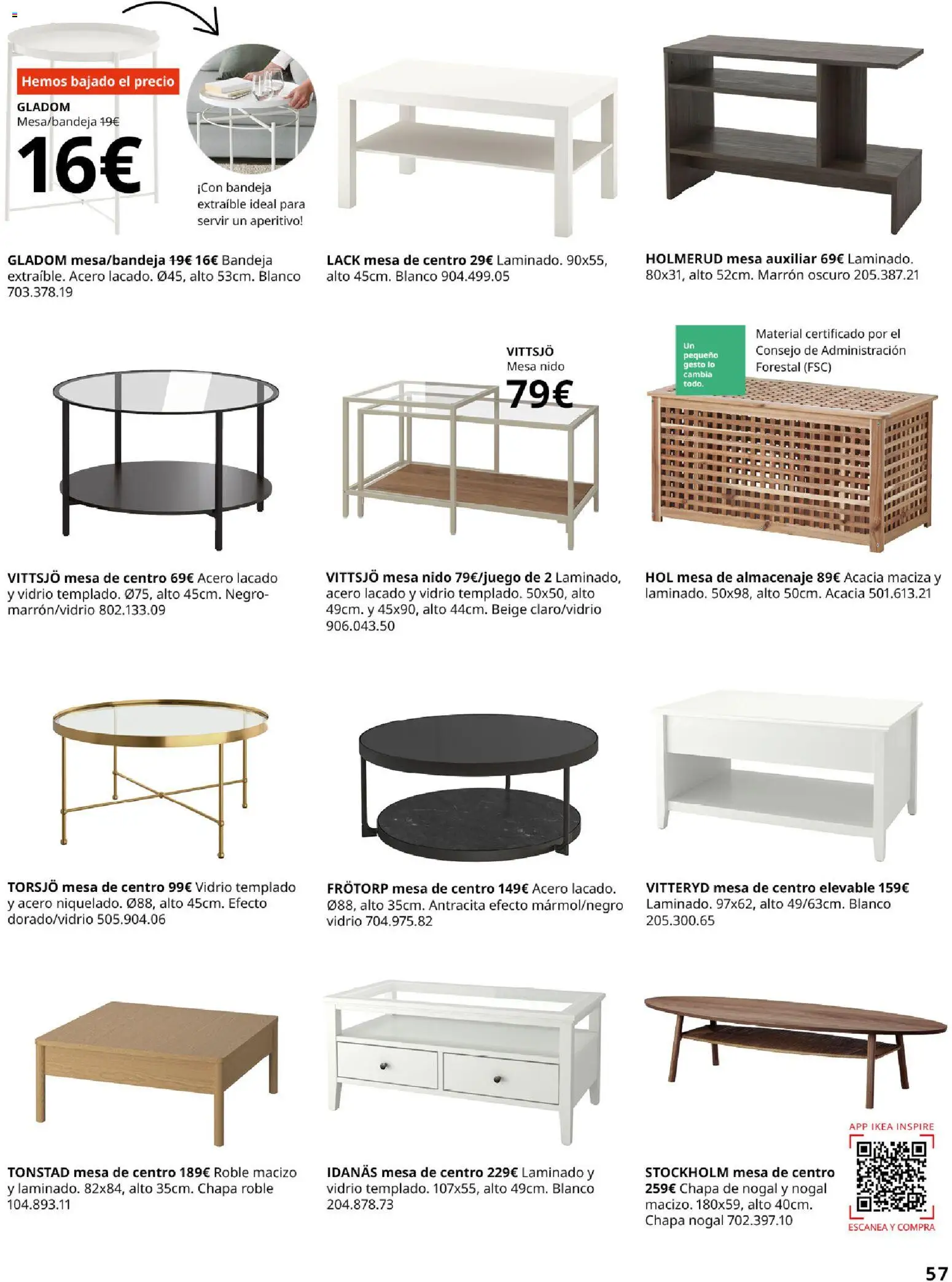 IKEA - Salones │ válido desde el 01/09/2026 | Página: 57 | Productos: Mesa auxiliar, Almacenaje, Bandeja, Mesa