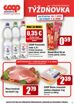 COOP Jednota leták platný od 30.07.2026
