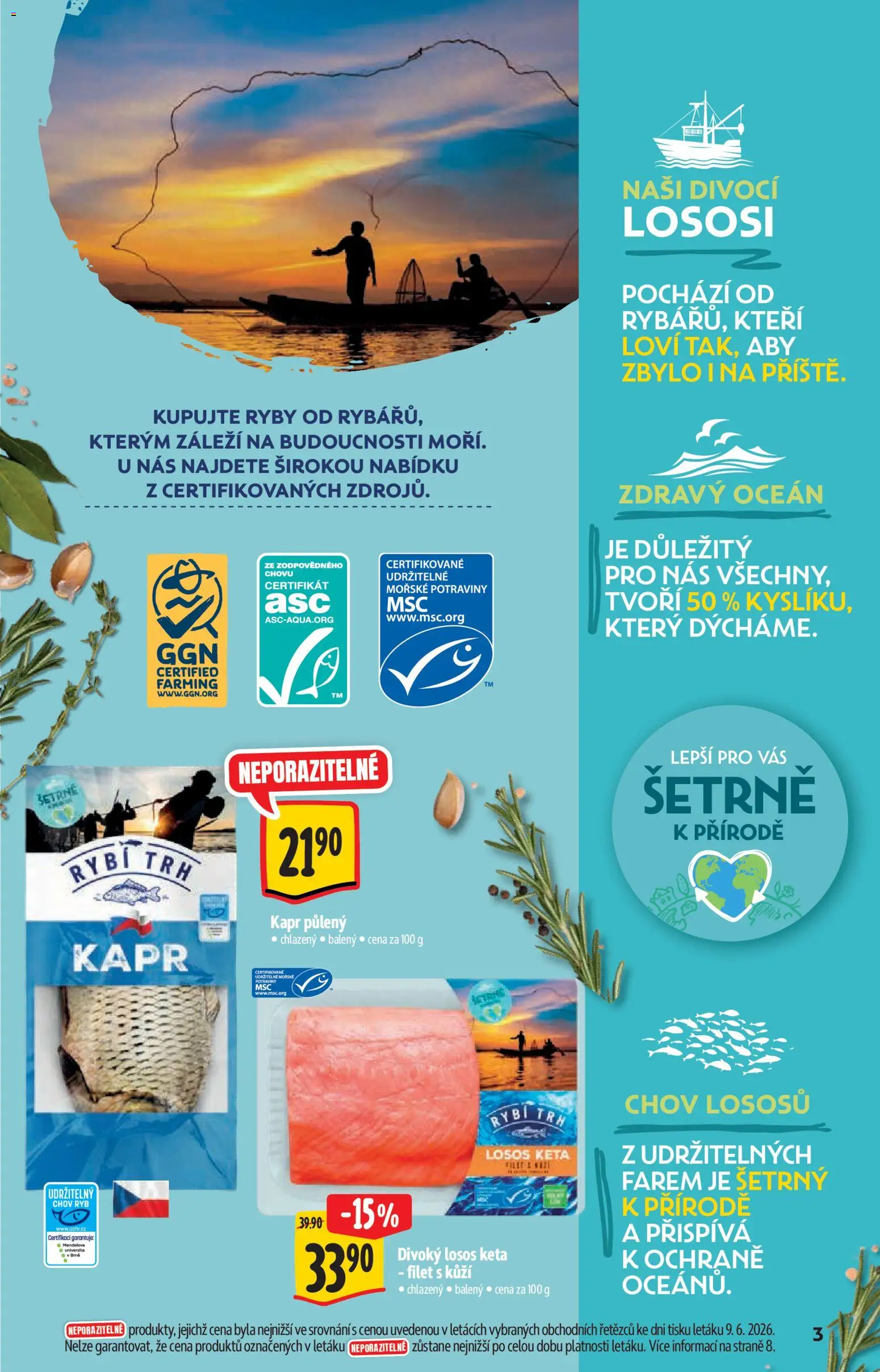 Albert katalog - Supermarket od 17.06.2026 | Strana: 3 | Produkty: Losos, Filet, Potraviny, Kapr