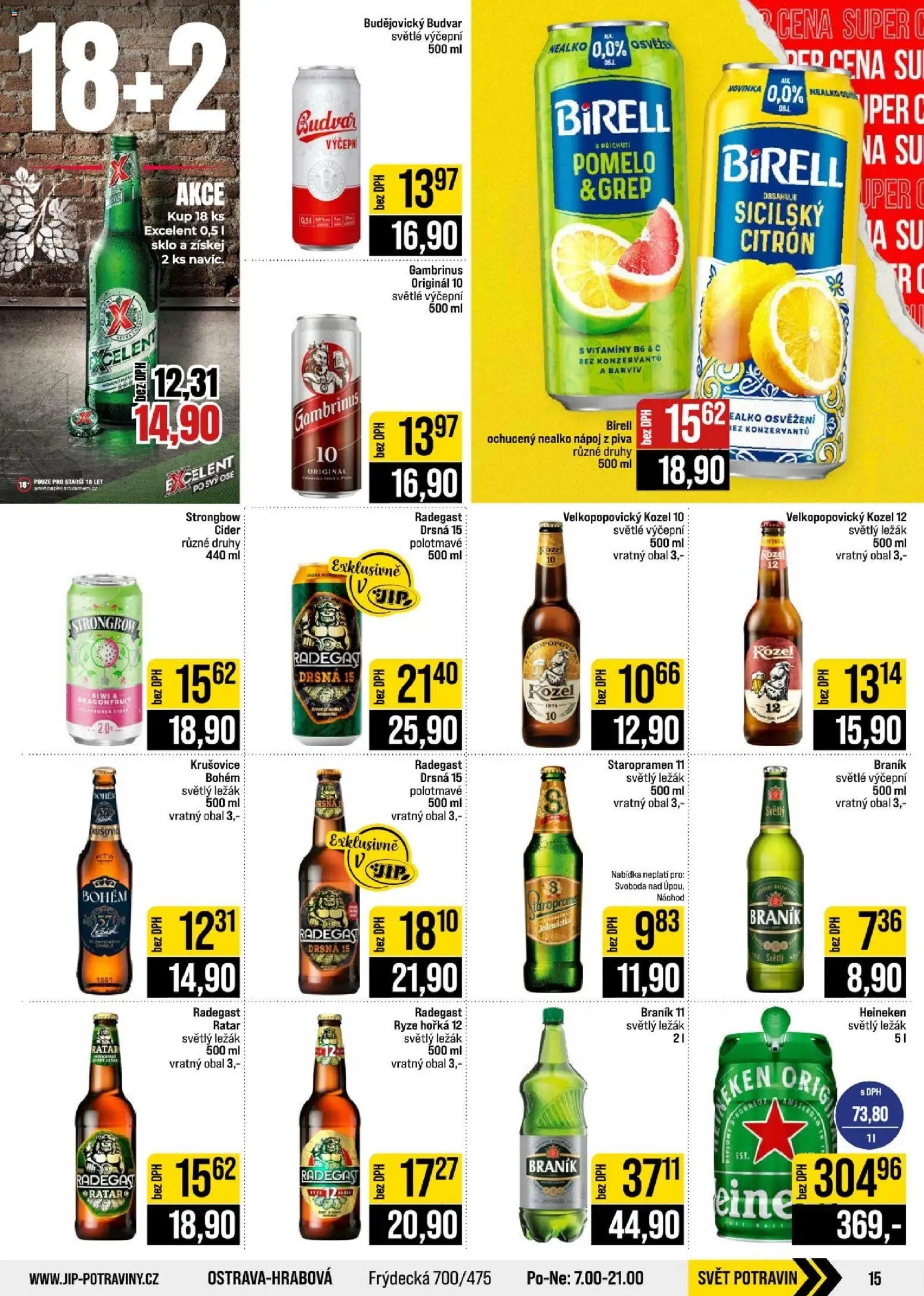Jip leták - Cash & Carry od 02.09.2026 | Strana: 15 | Produkty: Pomelo, Grep, Gambrinus, Braník 11