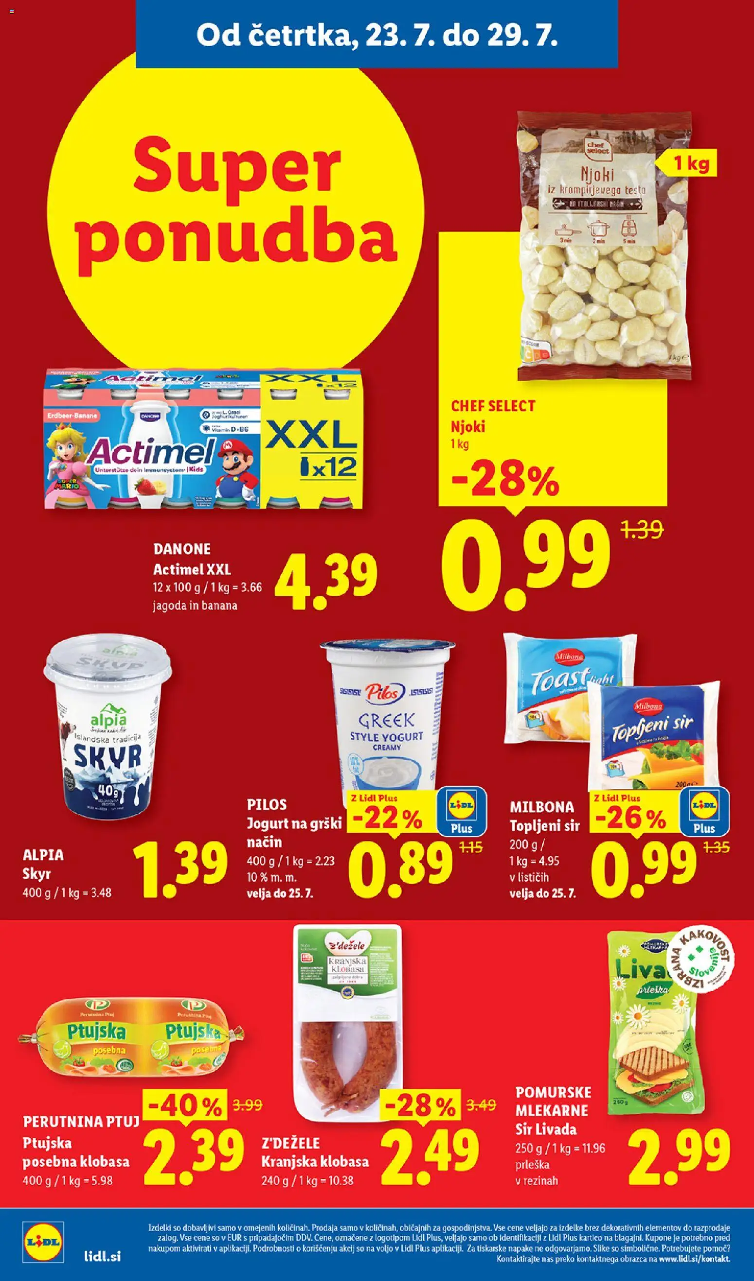 Novi Lidl katalog ponudbe – veljaven od 23.07.2026 | Stran: 6 | Izdelki: Topljeni sir, Skyr, Sir, Njoki