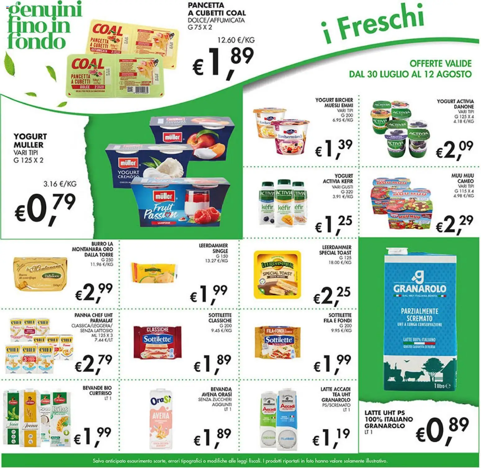 Volantino Coal del 30/07/2026 | Pagina: 9 | Prodotti: Muesli, Yogurt, Pancetta, Latte