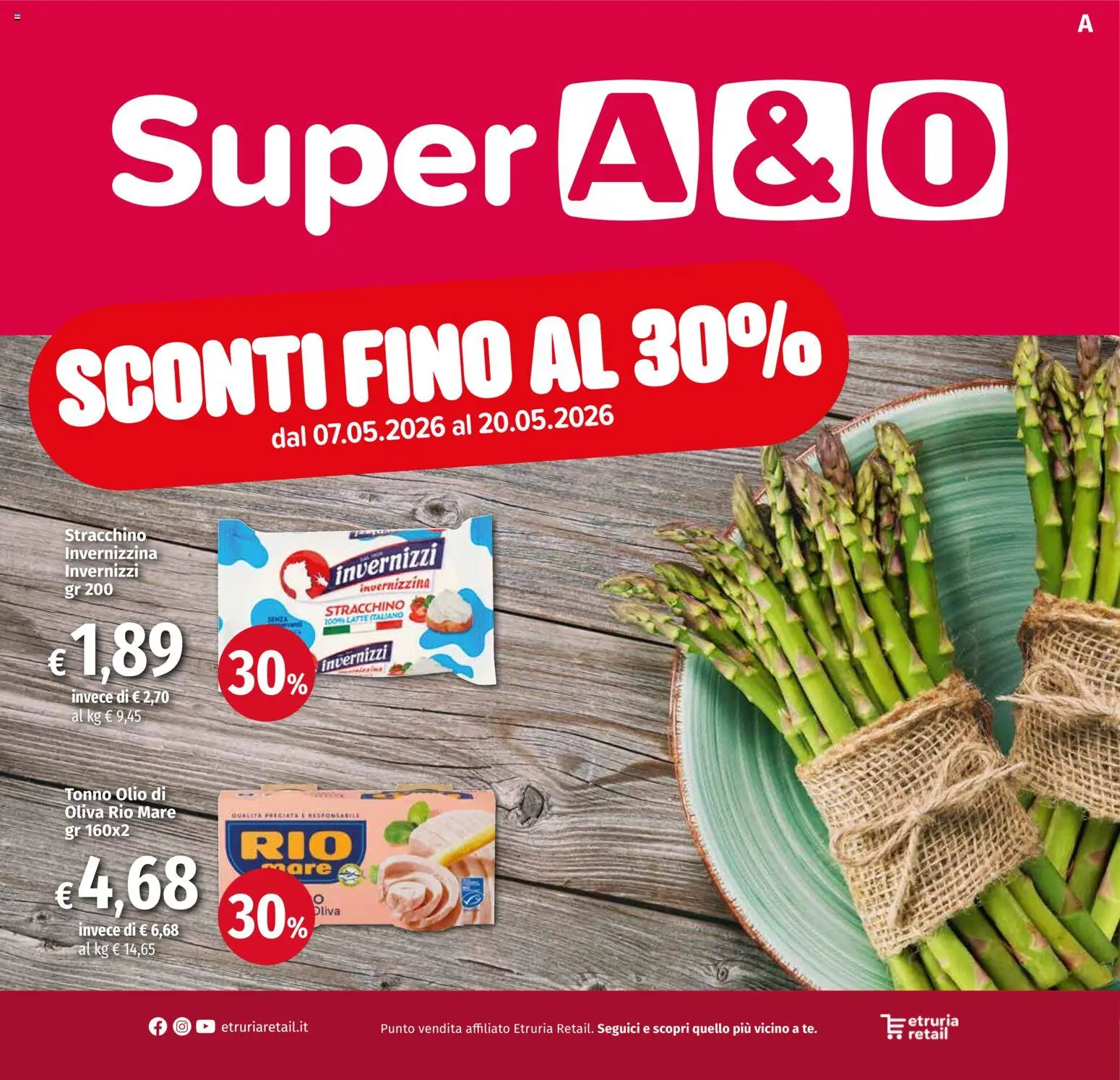 Volantino A&O del 07.05.2026 | Pagina: 1 | Prodotti: Latte, Olio, Stracchino, Olio di Oliva