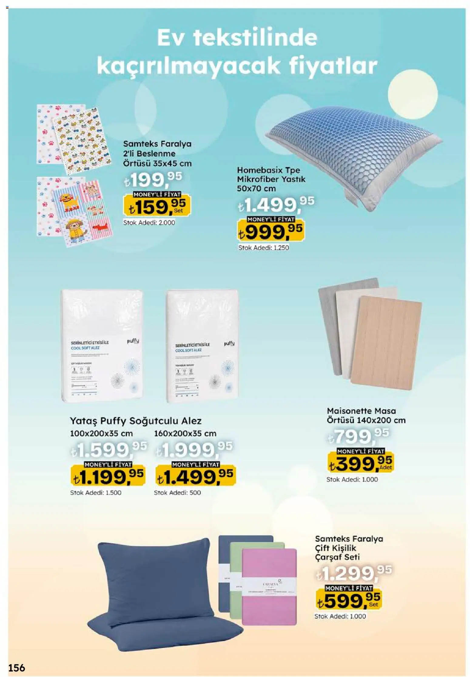 Migros Katalog - 5M Migroskop Dijital - 10 Eylül 2026 tarihinden itibaren geçerlidir | Sayfa: 156 | Ürünler: Yastık, Masa, Çarşaf, Masa örtüsü