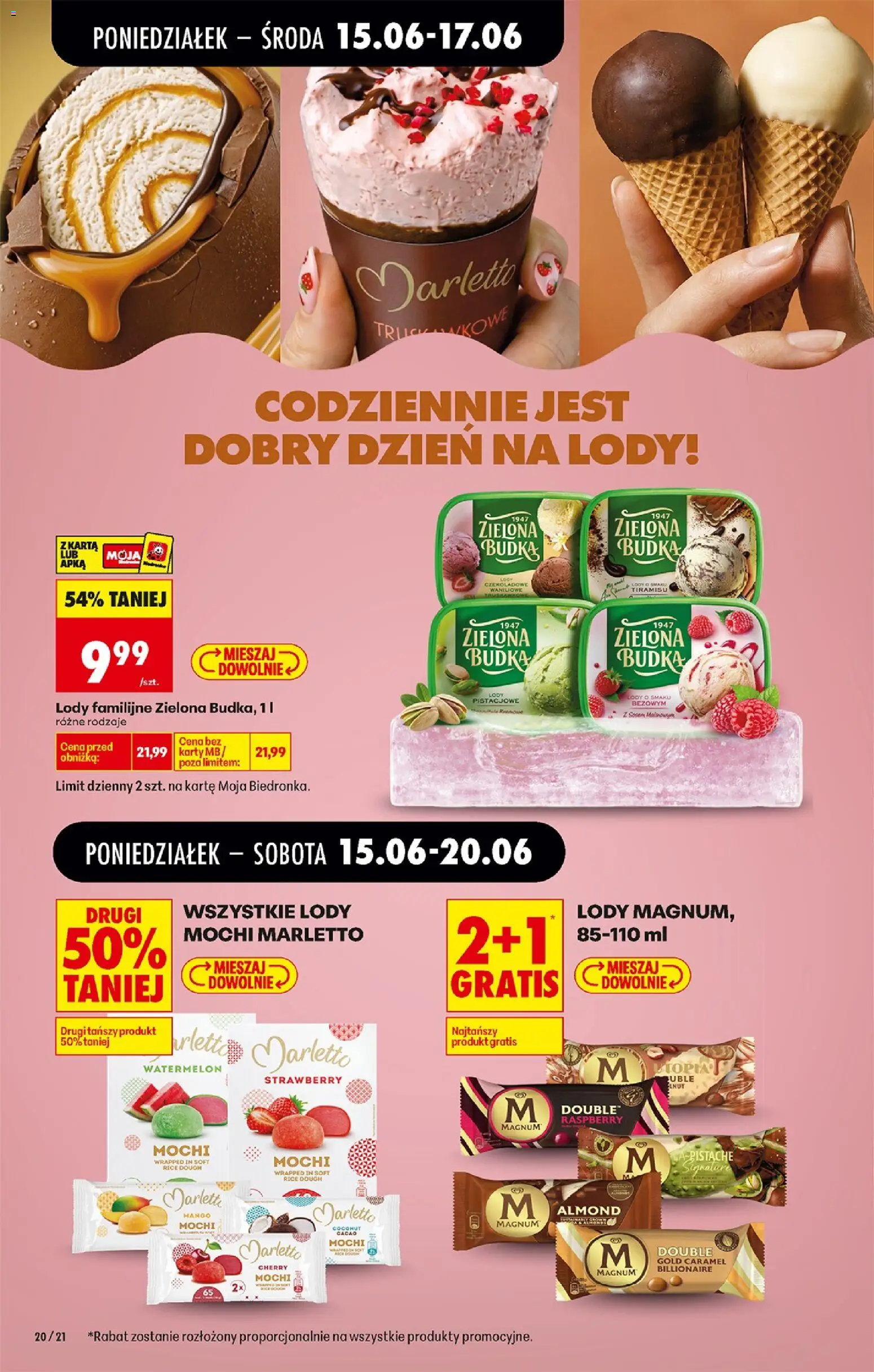 Biedronka gazetka od poniedziałku od 15.06.2026 | Strona: 24 | Produkty: Karta, Tiramisu, Lody
