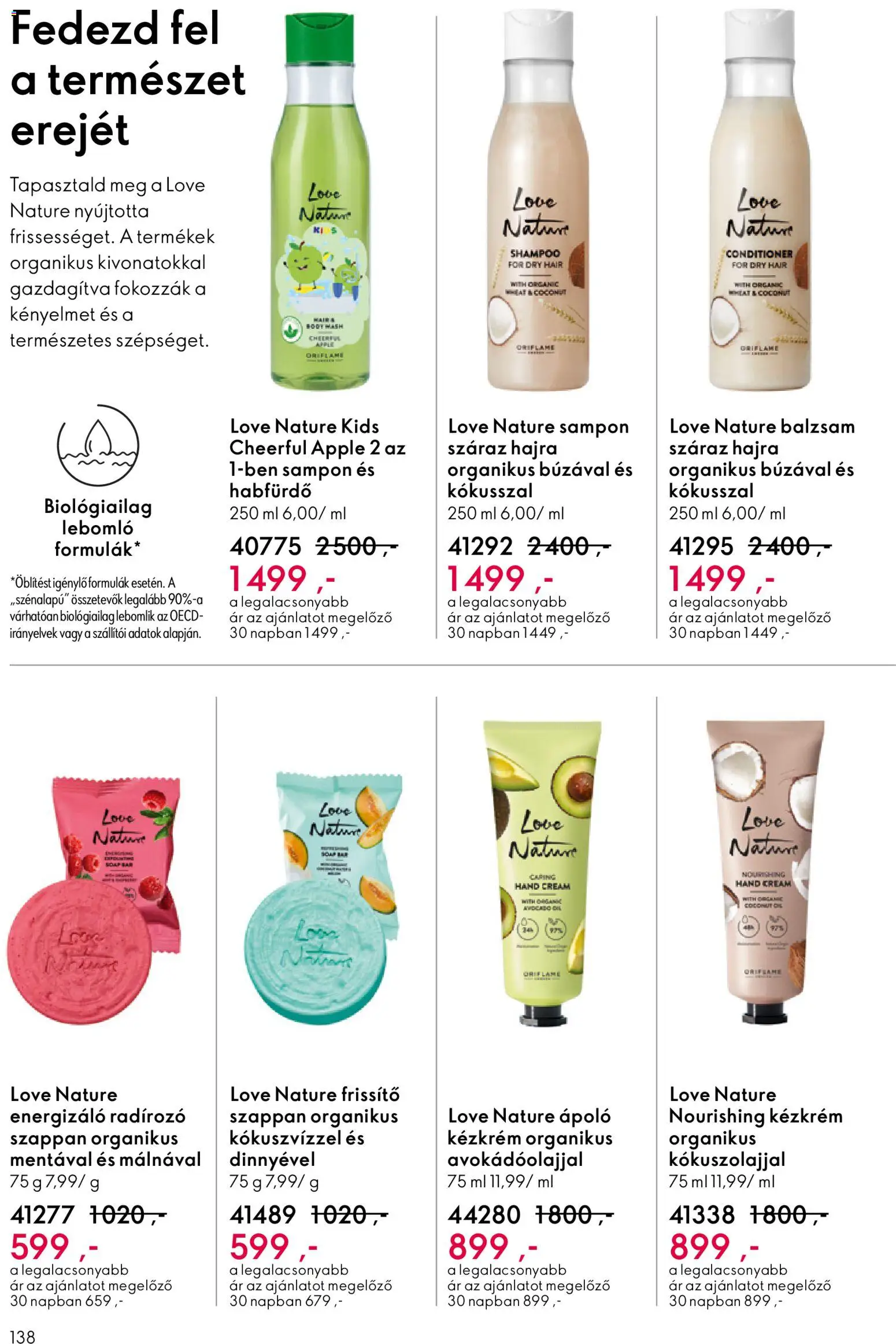 Oriflame akciós ujság - amely érvényes a következő dátumtól: 27.05.2026 | Oldal: 138 | Termékek: Habfürdő, Sampon, Kézkrém, Szappan