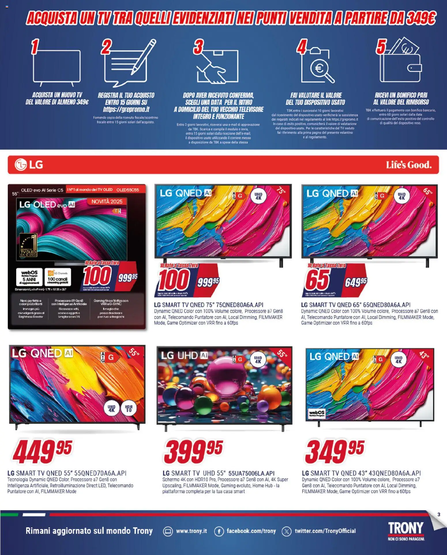 Volantino Trony del 21.05.2026 | Pagina: 3 | Prodotti: Telecomando, smart TV, Data, TV
