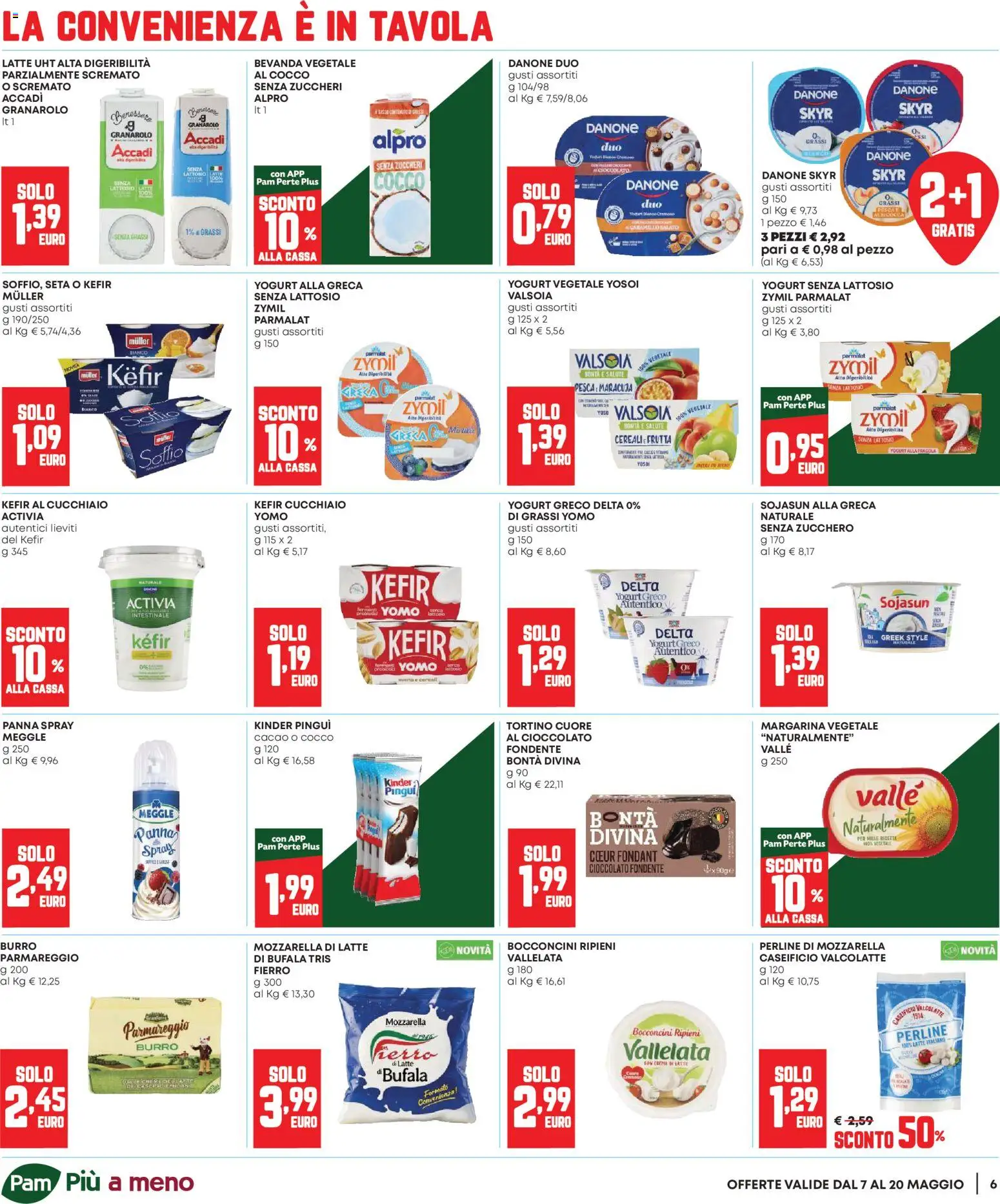 Volantino Panorama del 07.05.2026 | Pagina: 6 | Prodotti: Yogurt senza lattosio, Cioccolato, Latte, Margarina