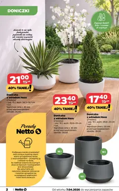 Pogląd oferty "Netto gazetka - Dom i ogród" - ważna od 07.04.2026 | Strona: 2 | Produkty: Doniczka, Doniczki, Kwiaty