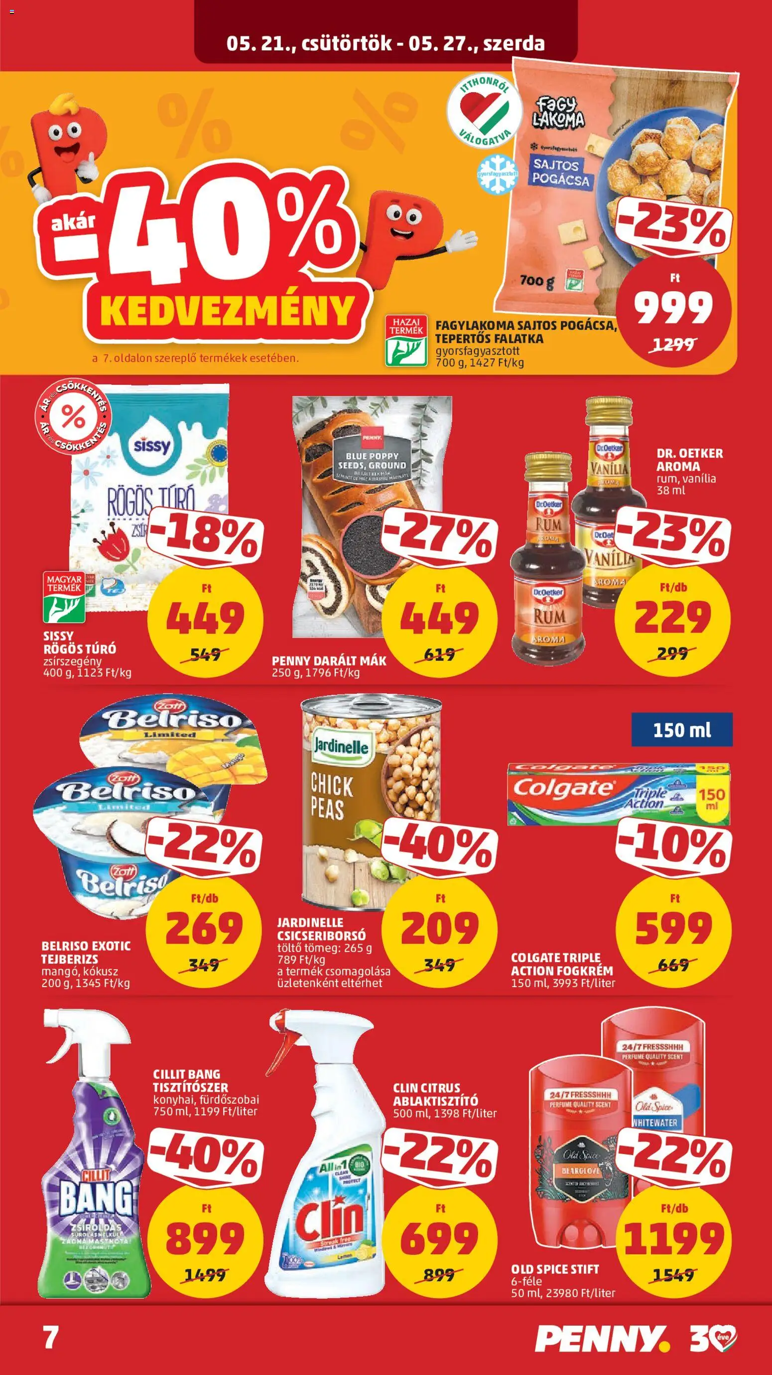 PENNY akciós ujság - amely érvényes a következő dátumtól: 21.05.2026 | Oldal: 9 | Termékek: Fogkrém, Túró, Pogácsa, Mák