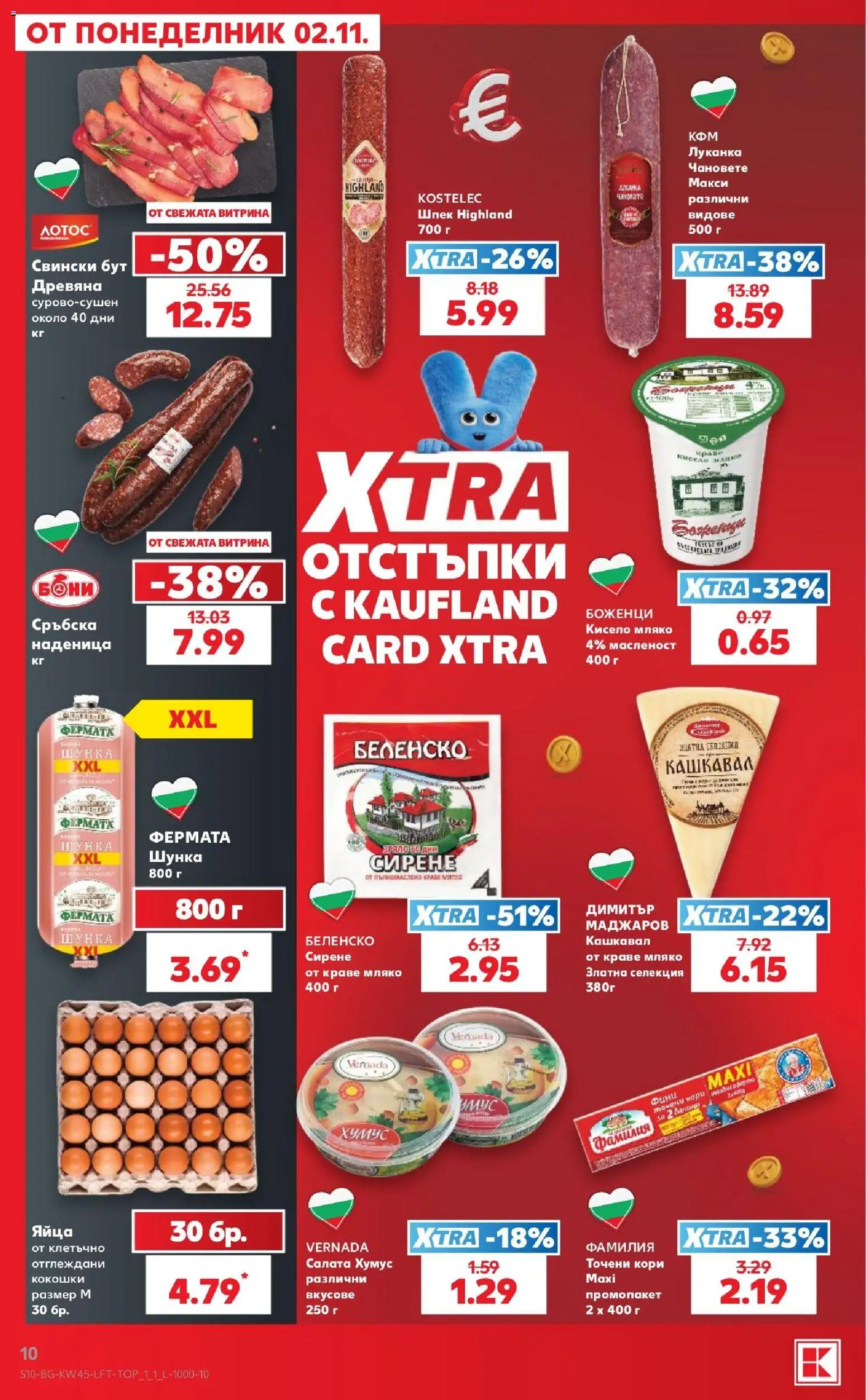 {H1} | Страница: 10 | Продукти: Салата, Хумус, Наденица, Свински бут
