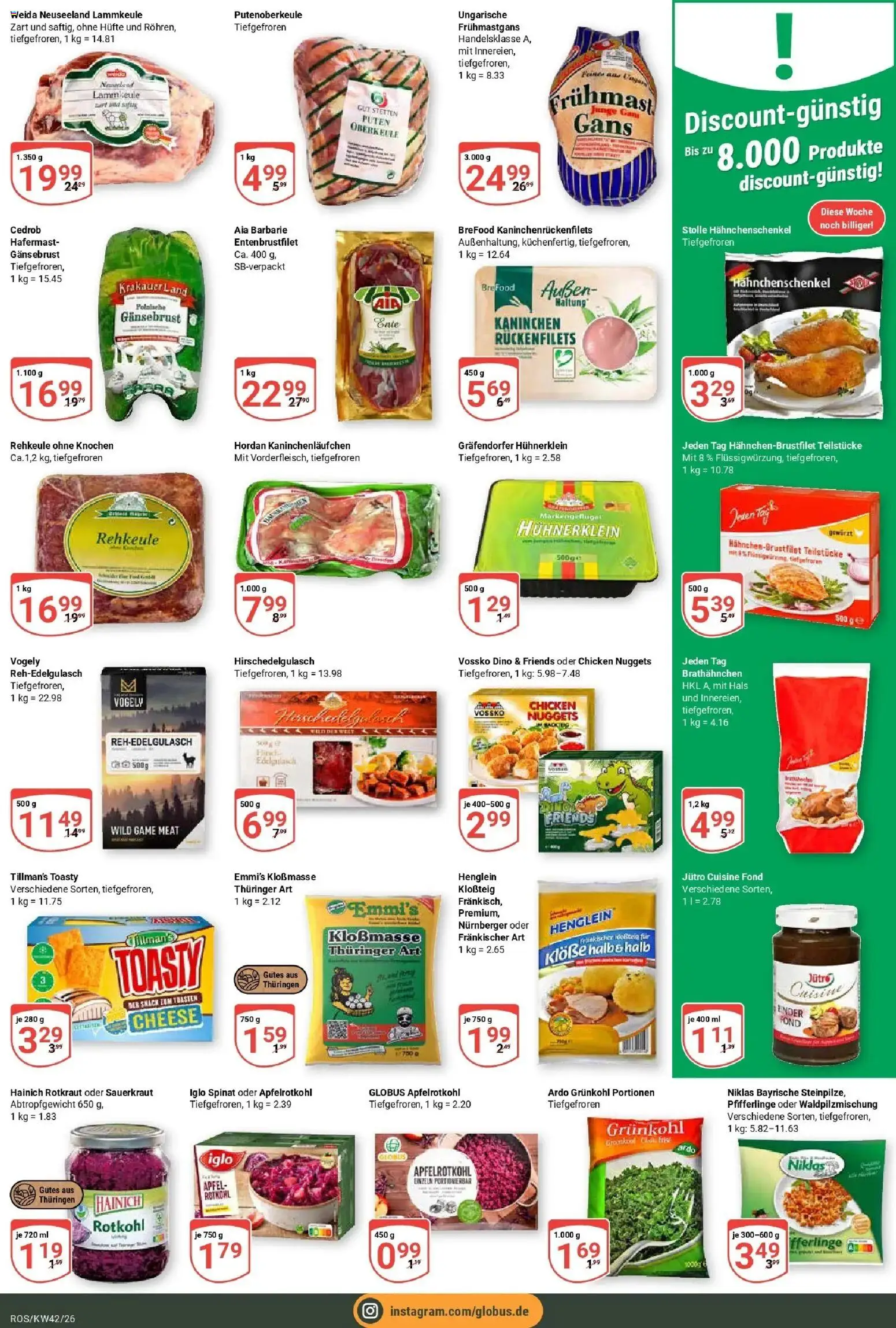 Globus Prospekt Lambrechtshagen (ab 12.10.2026) » Angebote online | Seite: 13 | Produkte: Lammkeule, Hahnchenschenkel, Rotkohl, Pfifferlinge
