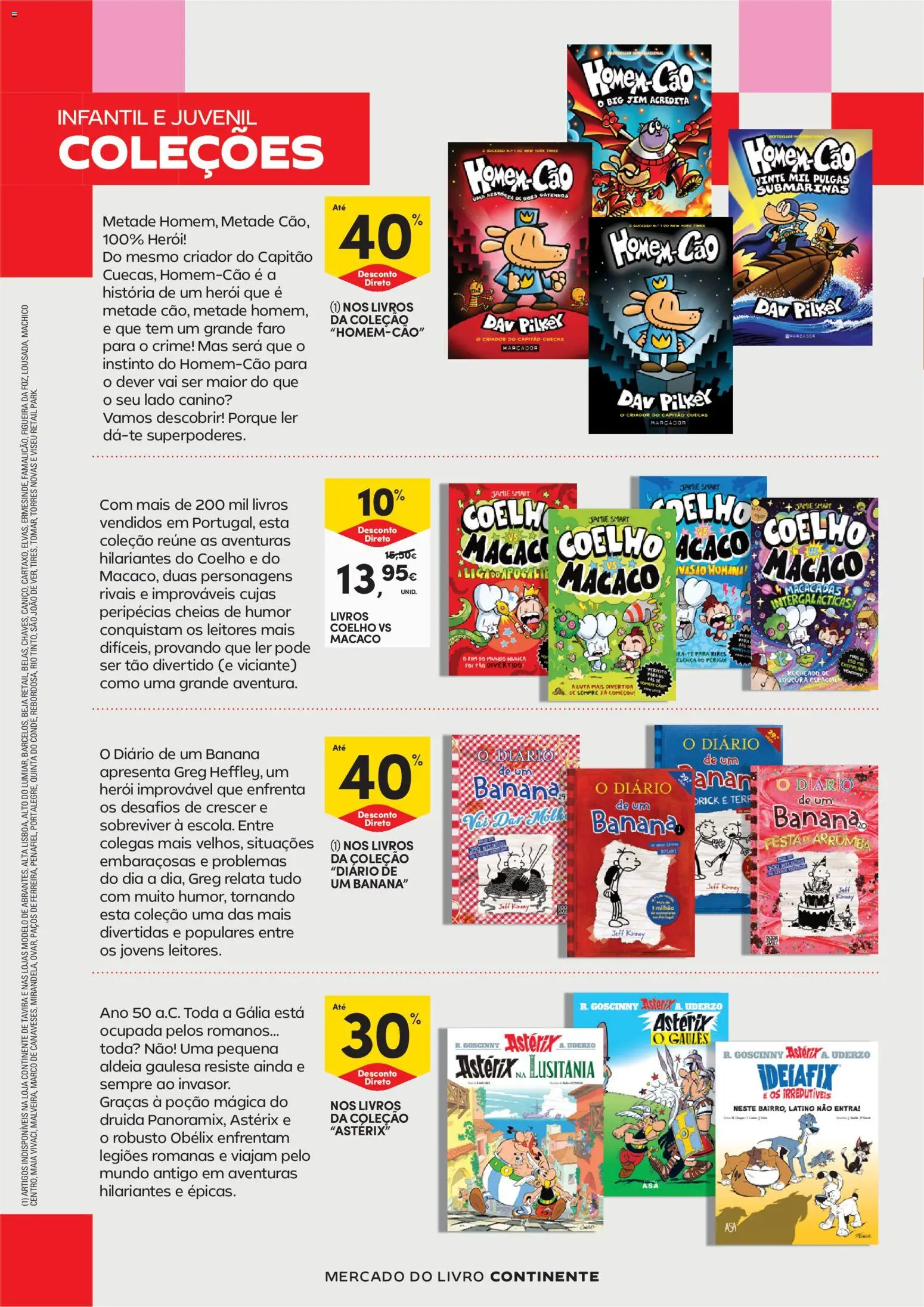 Continente - Feira do Livro  Abre espaço para a distração │ válido de 23/06/2026 | Página: 14 | Produtos: Banana, Coelho, Cuecas