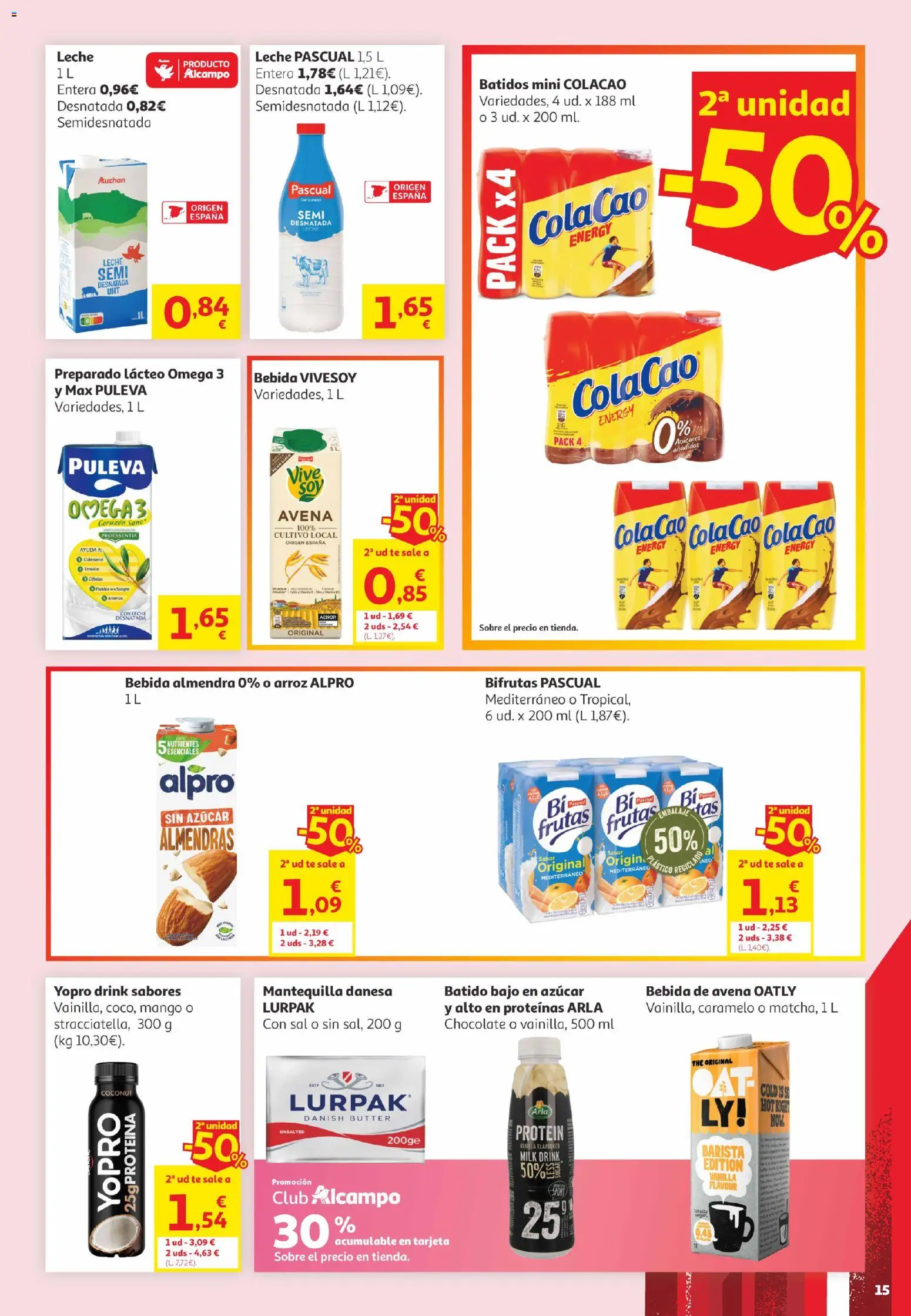 Alcampo Canarias │ válido desde el 02.06.2026 | Página: 15 | Productos: Leche, Chocolate, Té, Ρούτερ