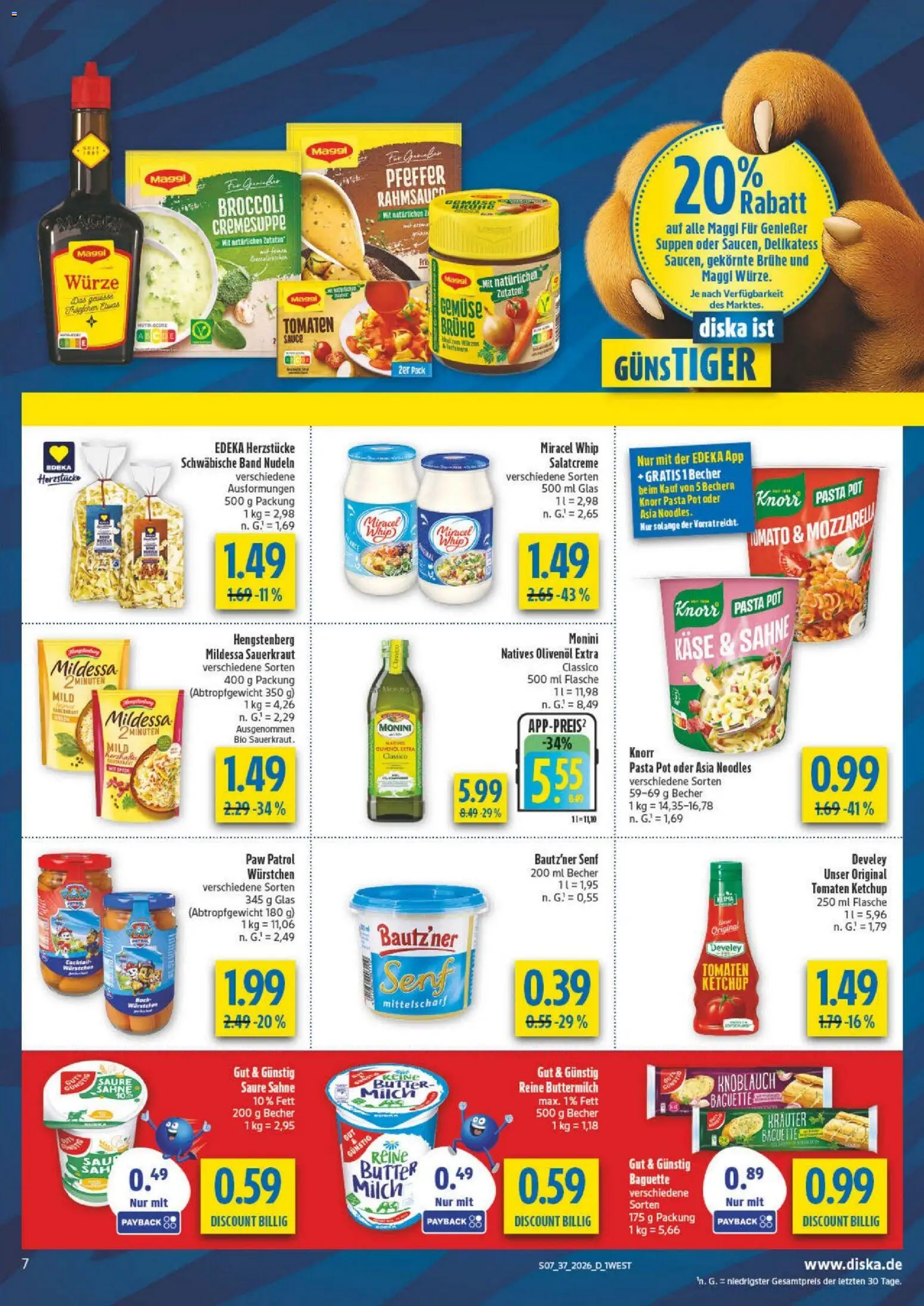 Diska - Diska Angebote Bayern KW37 – gültig ab 02.09.2026 | Seite: 7 | Produkte: Milch, Mozzarella, Pfeffer, Ketchup