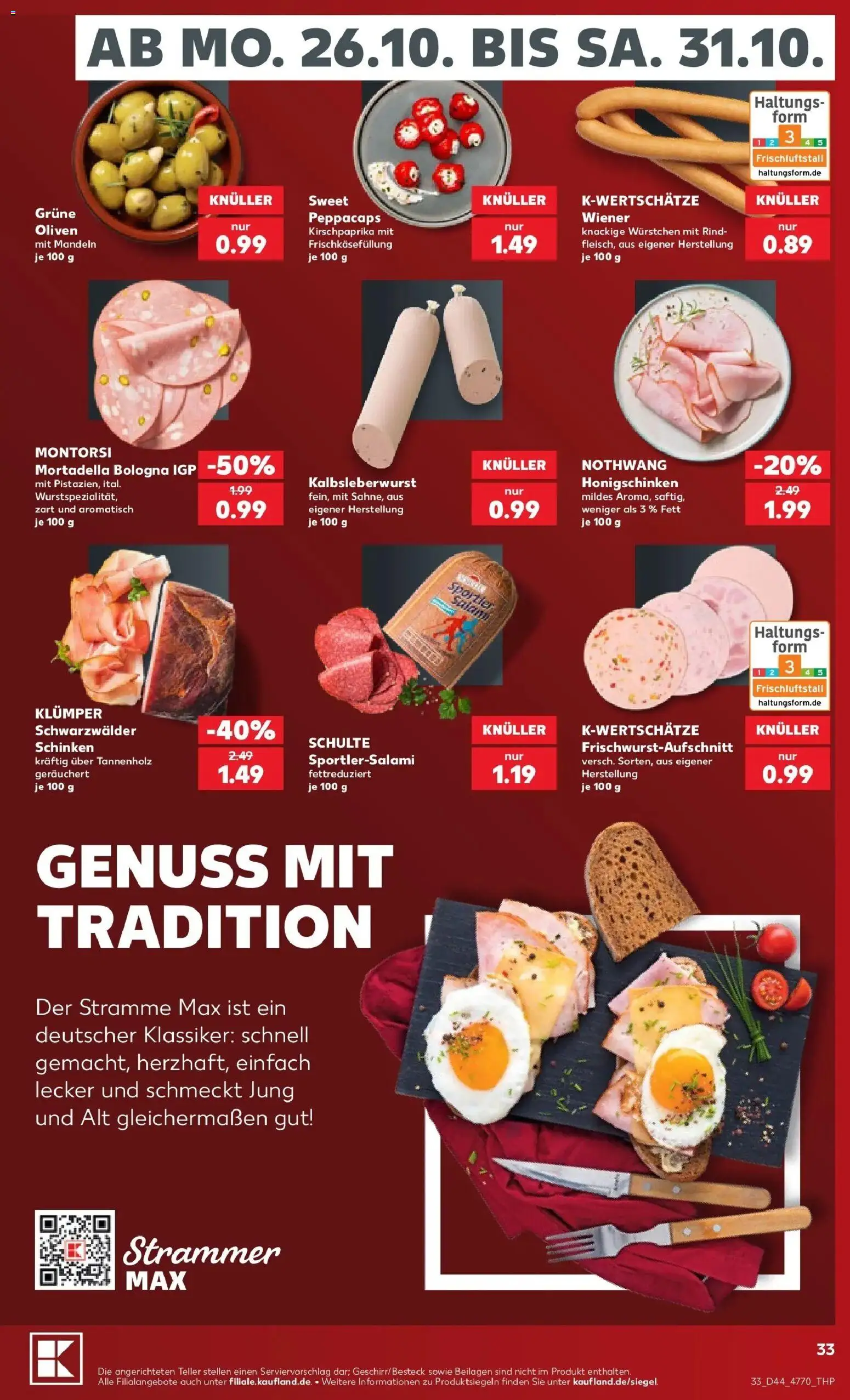Prospekt Kaufland ab 26.10.2026 » Angebote Online zum Blättern | Seite: 37 | Produkte: Beilagen, Mandeln, Salami, Schinken