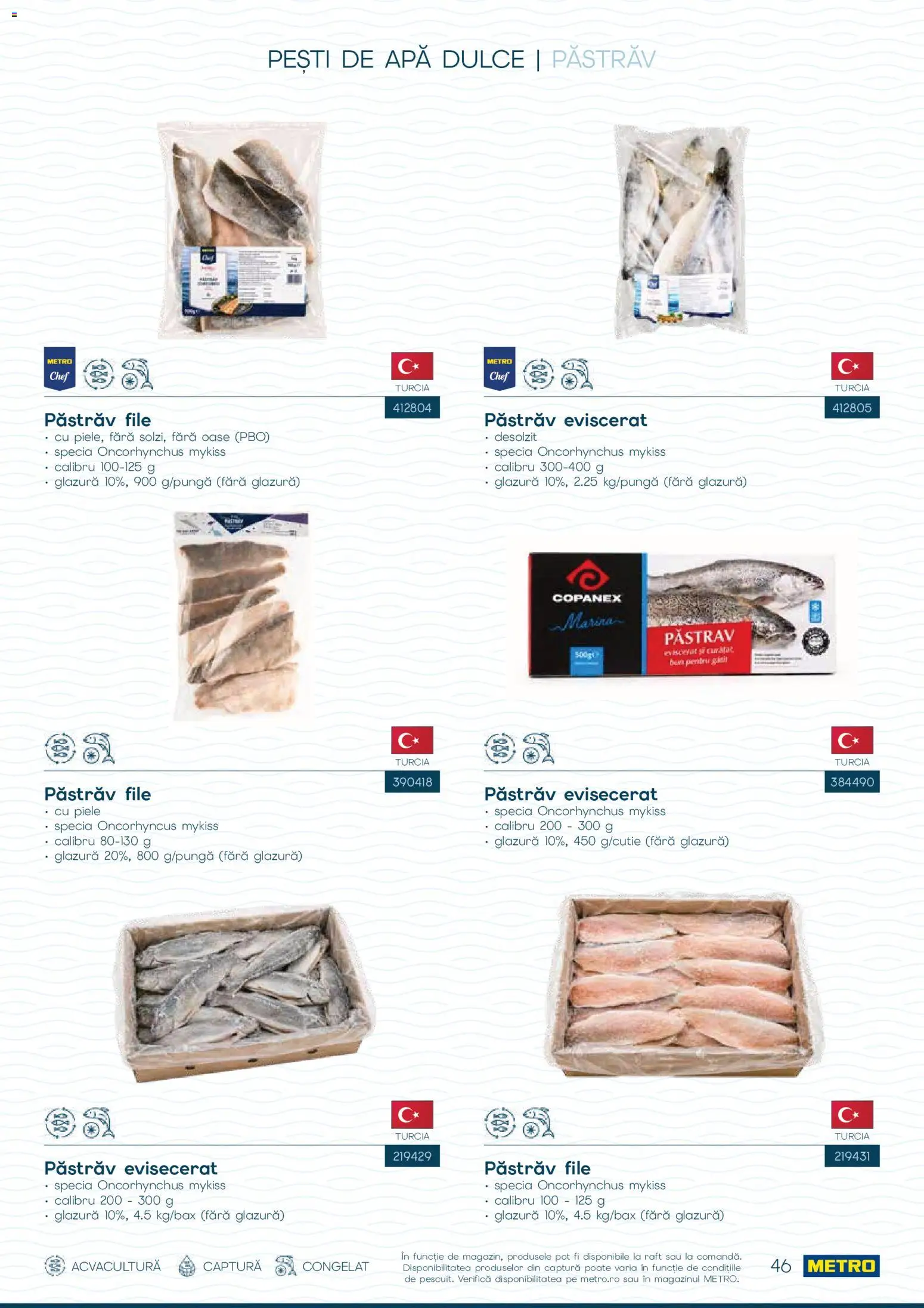 Noul catalog Metro – valabil de la 01.10.2026 | Pagină: 46 | Produse: Pastrav, Raft, Apă