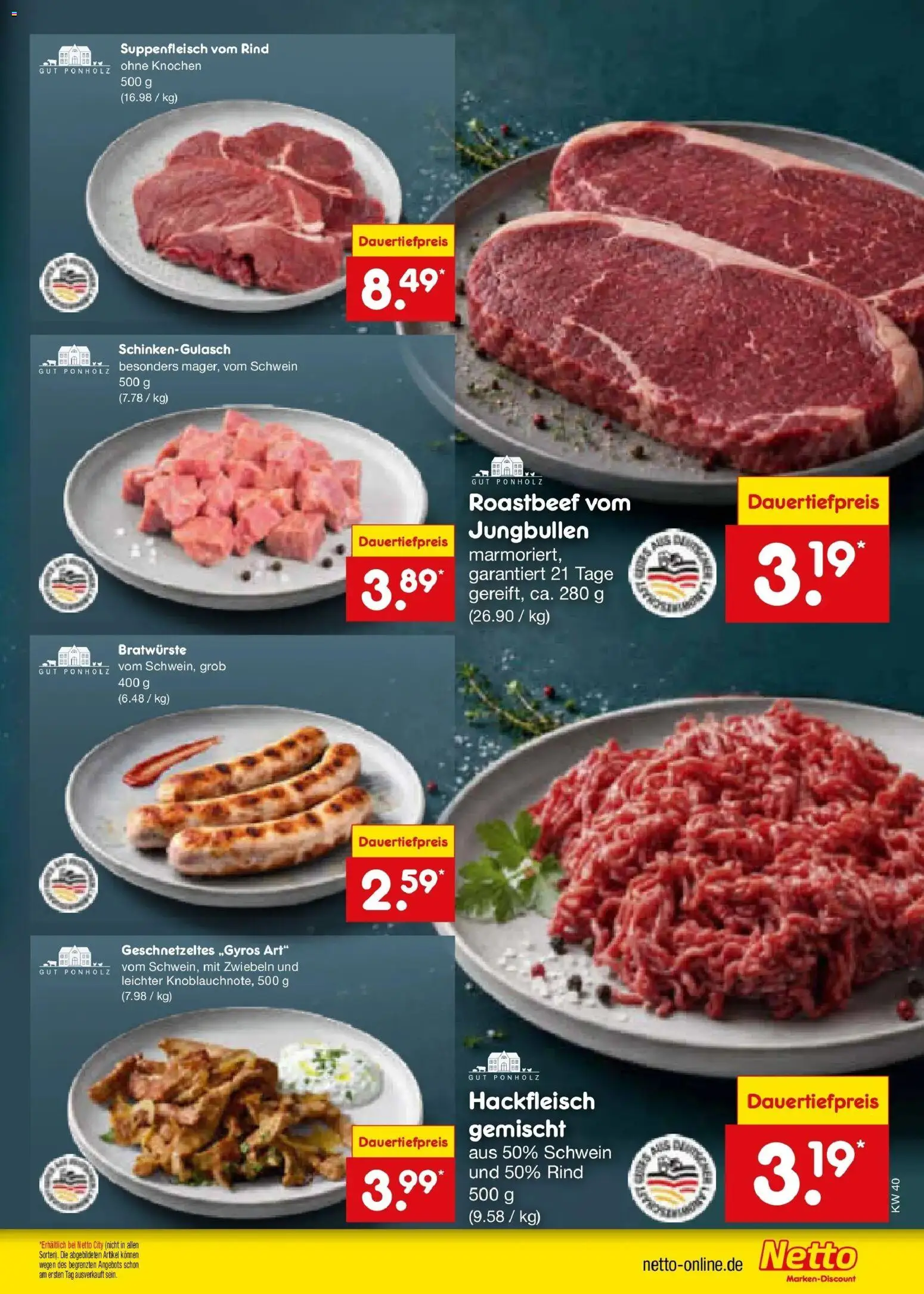 Netto Marken-Discount Prospekt Stuttgart – gültig ab 28.09.2026 | Seite: 13 | Produkte: Roastbeef, Zwiebeln, Suppenfleisch, Hackfleisch