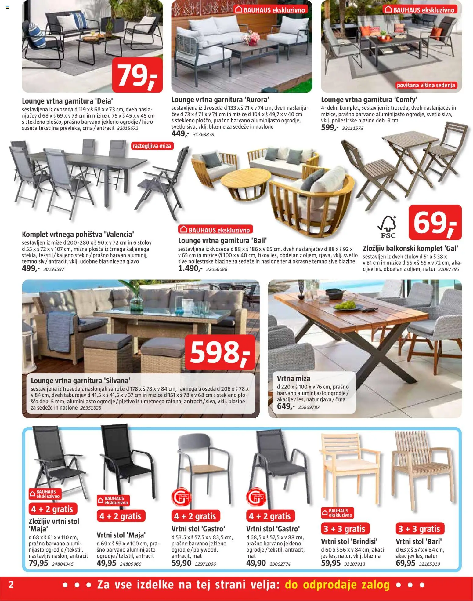 Novi Bauhaus katalog ponudbe – veljaven od 03.06.2026 | Stran: 2 | Izdelki: Vrtna garnitura, Vrtni stol, Blazina, Miza