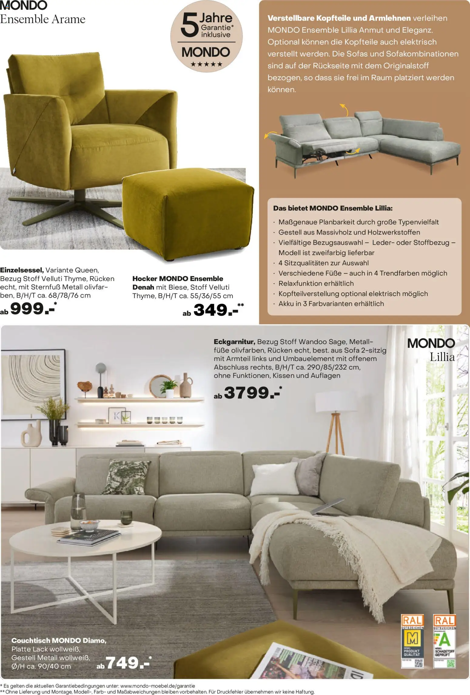 Ostermann Mondo Herbstprospekt 2026 – gültig ab 05.10.2026 | Seite: 21 | Produkte: Hocker, Kissen, Sofa, Couchtisch