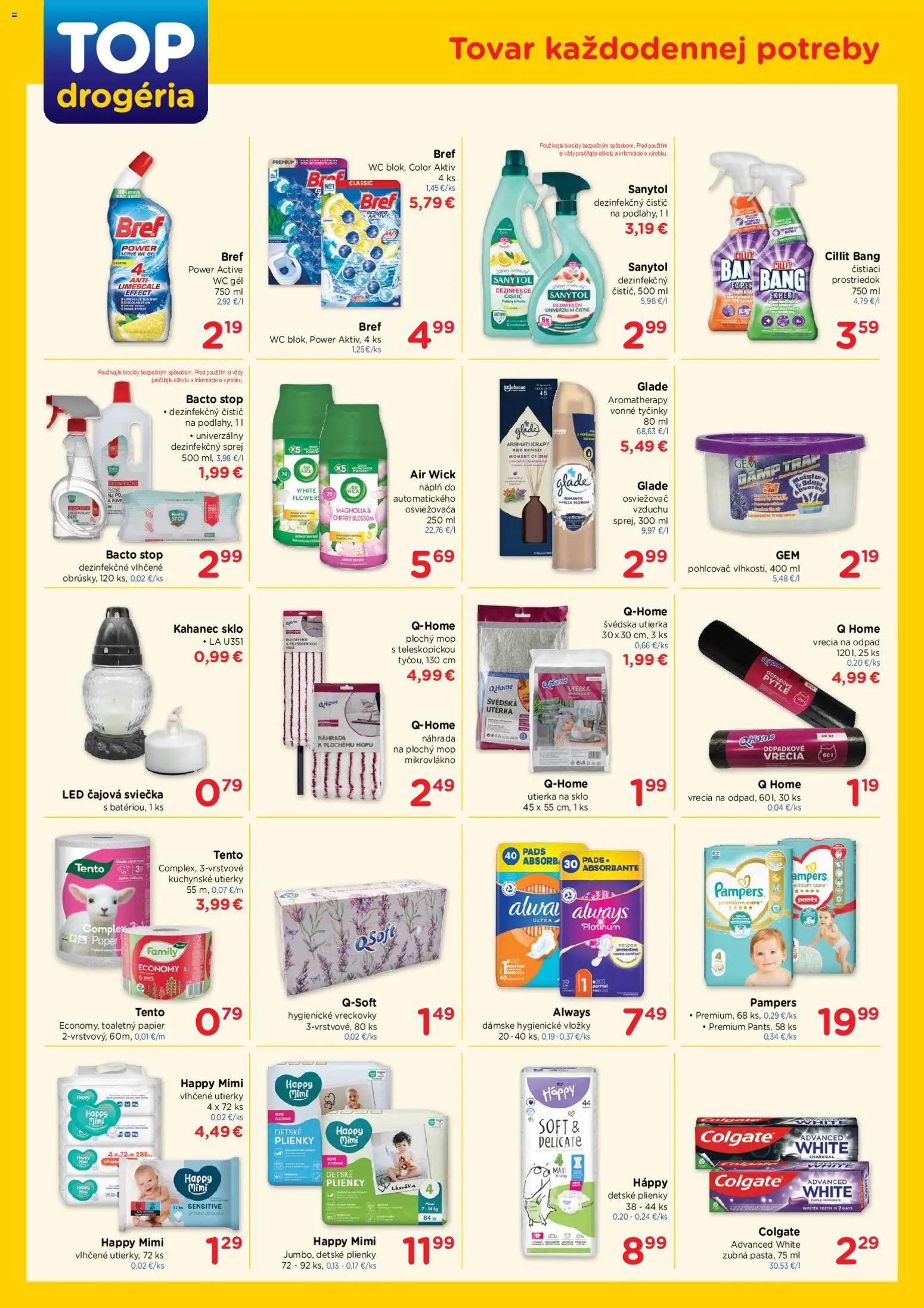 Nové TOP Drogéria akcie – leták je platný od 02.11.2026 | Strana: 2 | Produkty: Mop, Led, Toaletný papier, Detské plienky