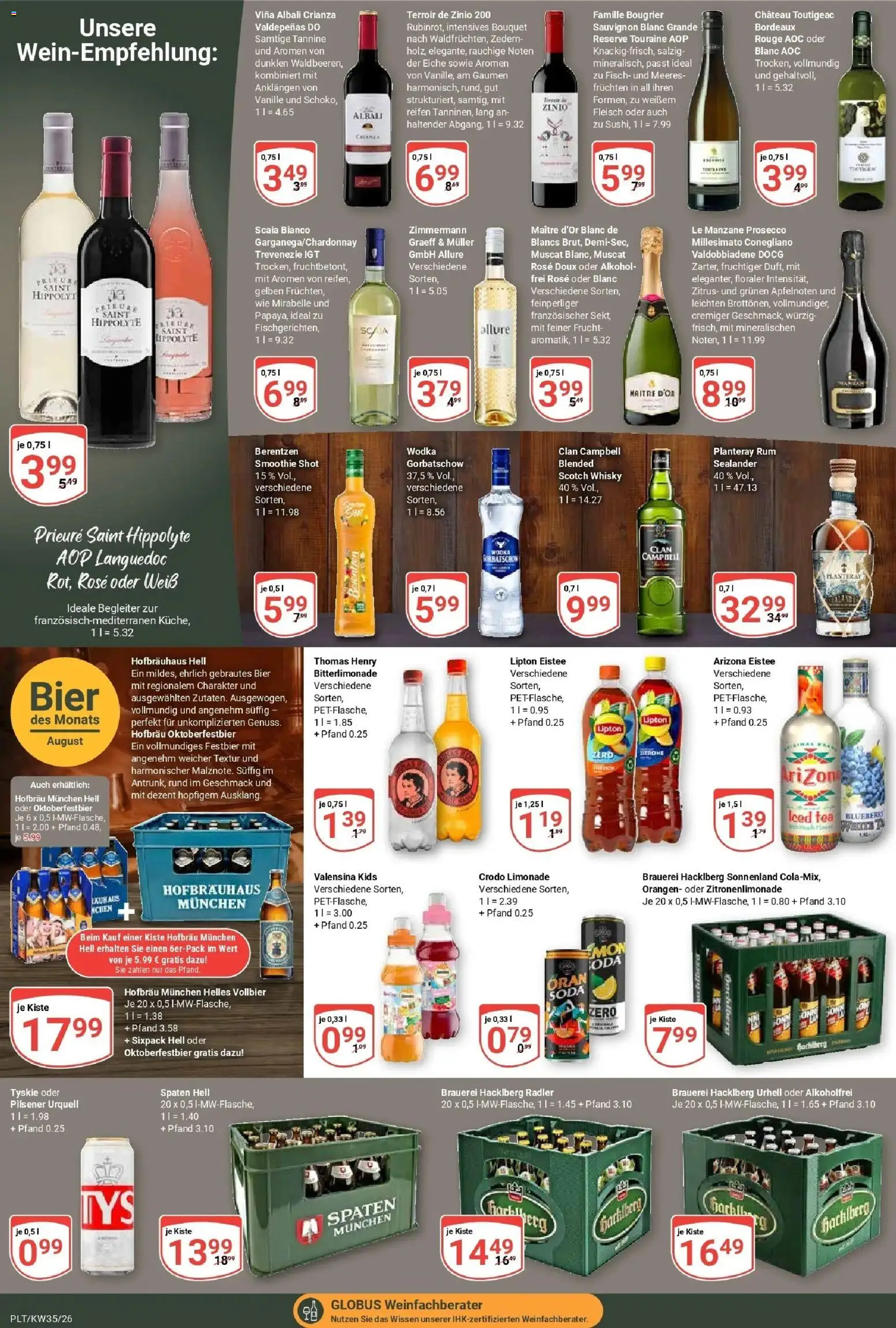 Globus Prospekt Plattling (ab 24.08.2026) » Angebote online | Seite: 15 | Produkte: Whisky, Tyskie, Vanille, Alkohol