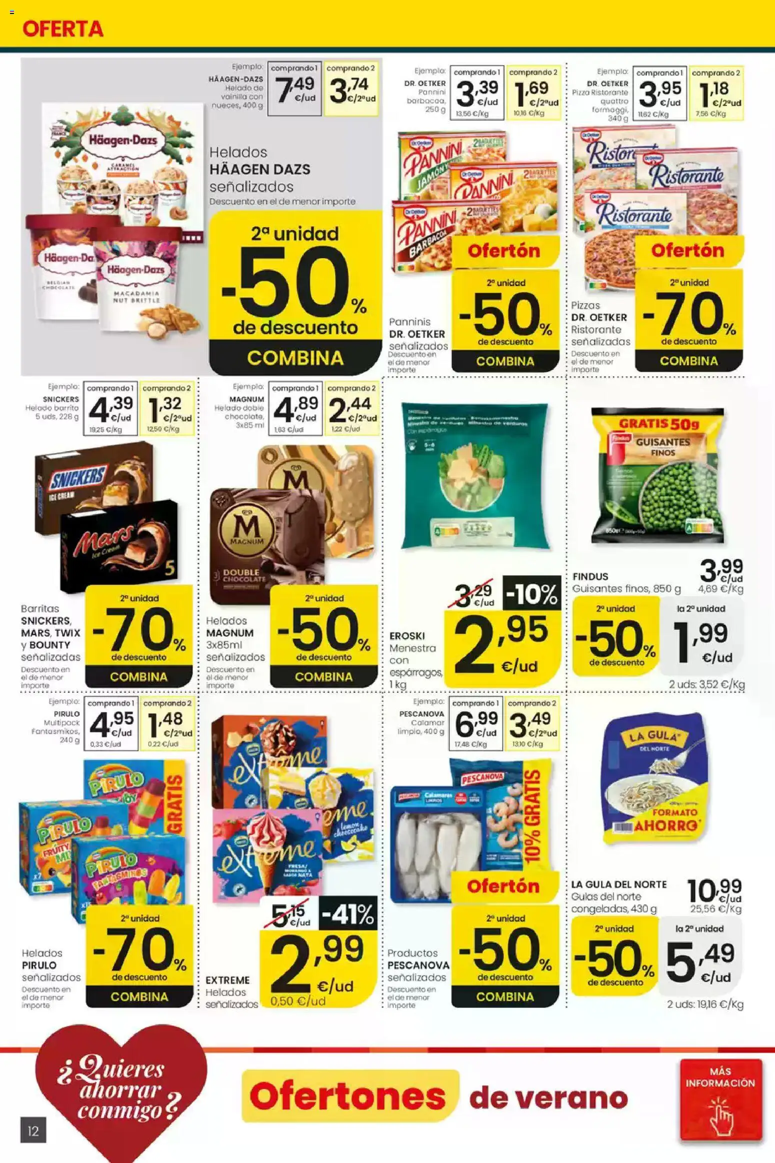 Eroski folleto Center │ válido desde el 16/07/2026 | Página: 12 | Productos: Calamares, Chocolate, Νερό καρύδας, Barbacoa