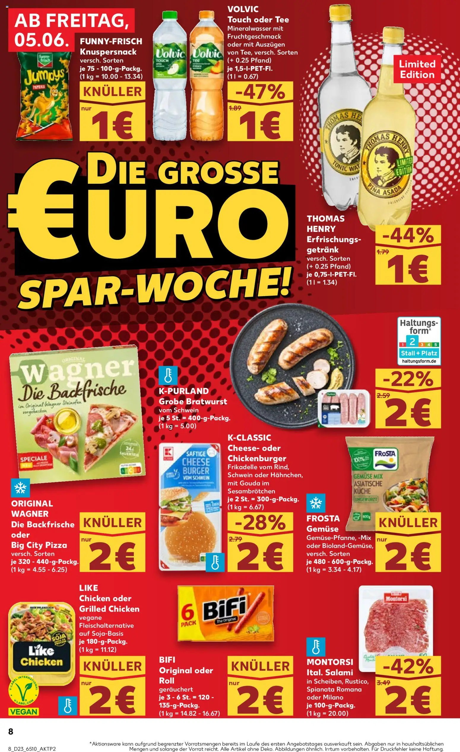 Kaufland Prospekt Köln – gültig ab 04.06.2026 | Seite: 8 | Produkte: Bratwurst, Salami, Pizza, Tee