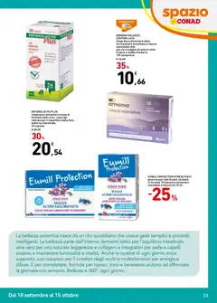 Anteprima del volantino Spazio Conad volantino Bellezza valido a partire dal 18/09/2026 | Pagina: 23 | Prodotti: Sveglia, Lenti, Integratore alimentare, Aloe vera