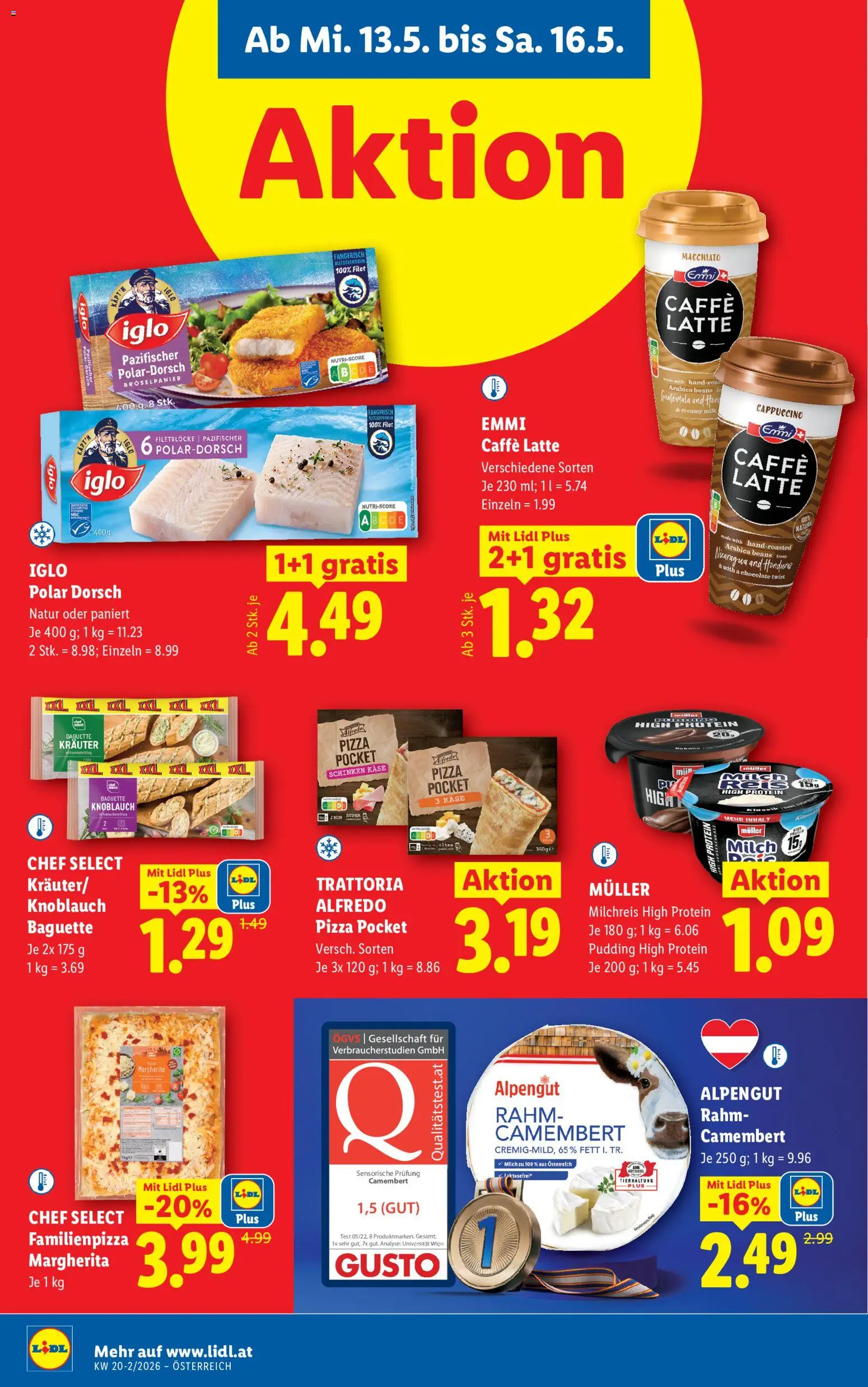 Lidl Flugblatt - Altenmarkt im Pongau, St. Johann im Pongau, Zell am See gültig ab 13.05.2026 | Seite: 16 | Produkte: Knoblauch, Jääkaappipakastin, Milch, Käse