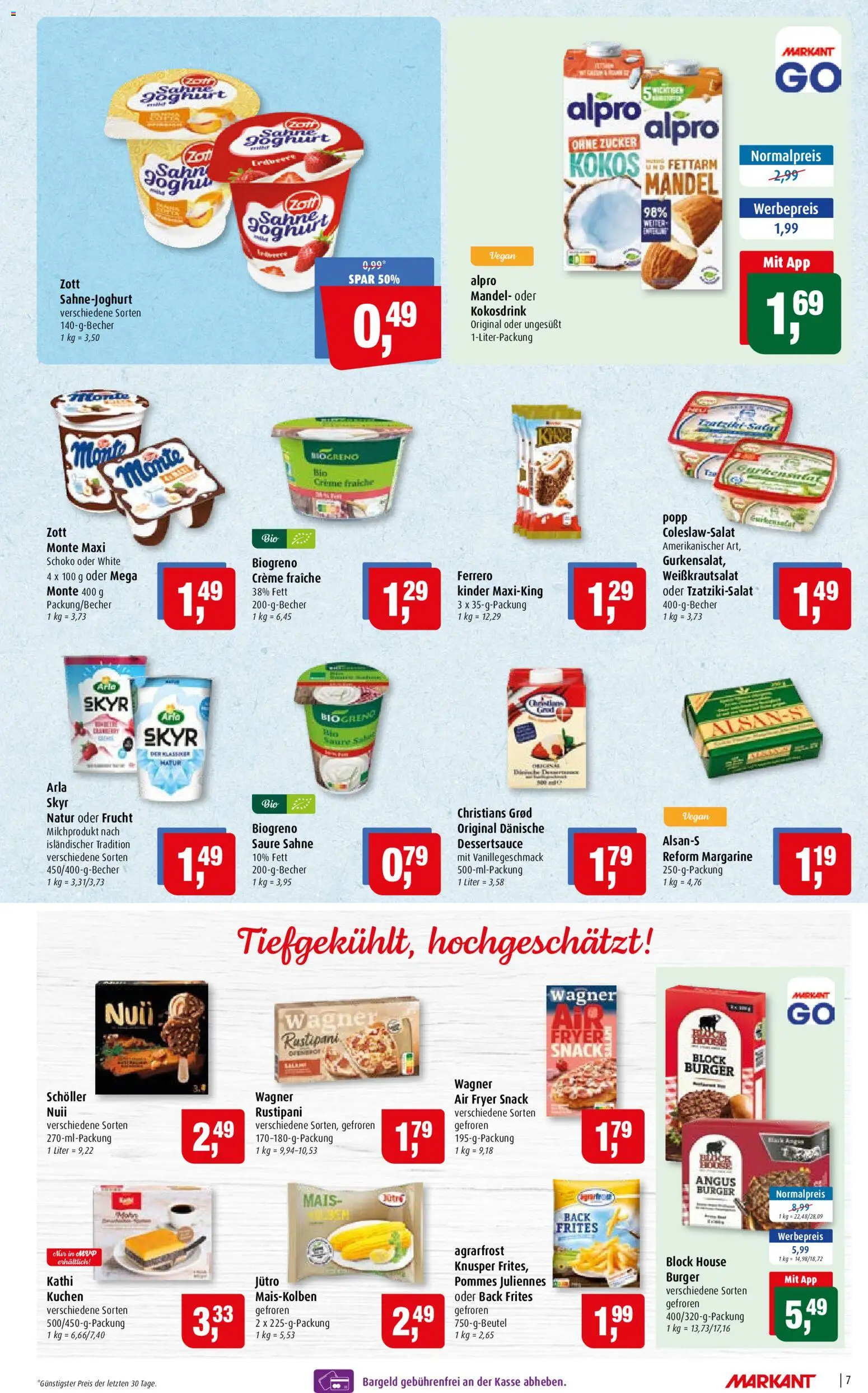 Markant Prospekt – gültig ab 06.07.2026 | Seite: 7 | Produkte: Pommes, Skyr, Kuchen, Sahne