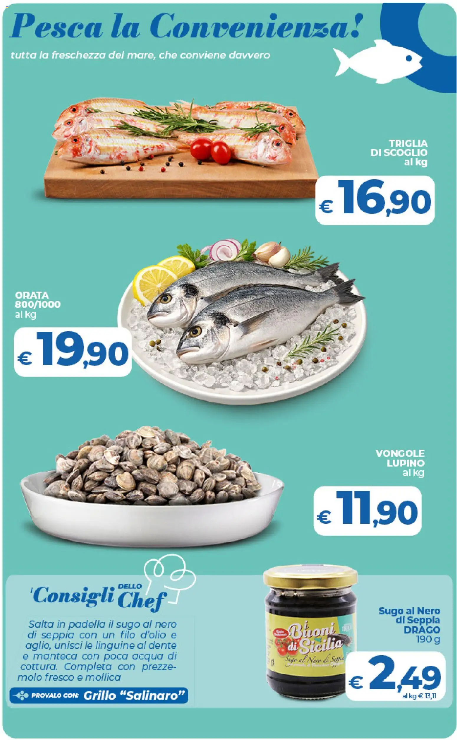 Volantino Ipercoop del 09.06.2026 | Pagina: 25 | Prodotti: Vongole, Orata, Pesca, Padella