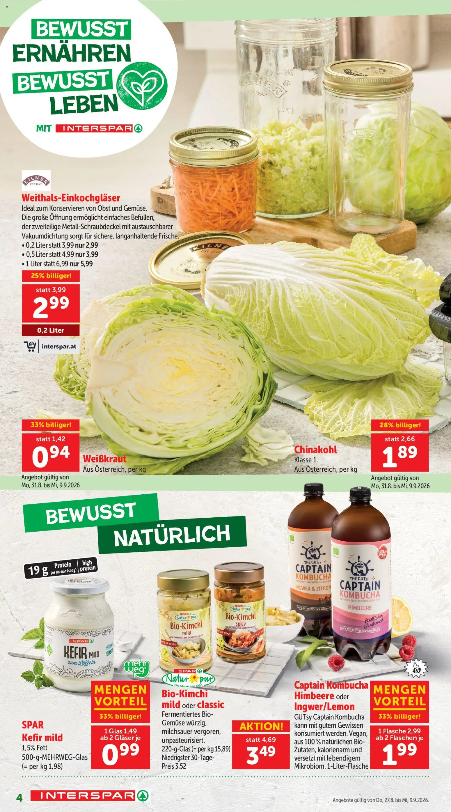 Interspar Sonderfolder BEBL gültig ab 27.08.2026 | Seite: 4 | Produkte: Gemüse, Obst, Chinakohl, Himbeere