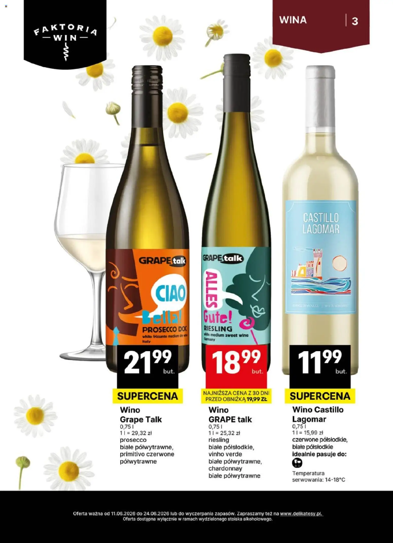 Delikatesy Centrum gazetka - DeliBarek od 11.06.2026 | Strona: 3 | Produkty: Riesling, Chardonnay, Wino, Prosecco