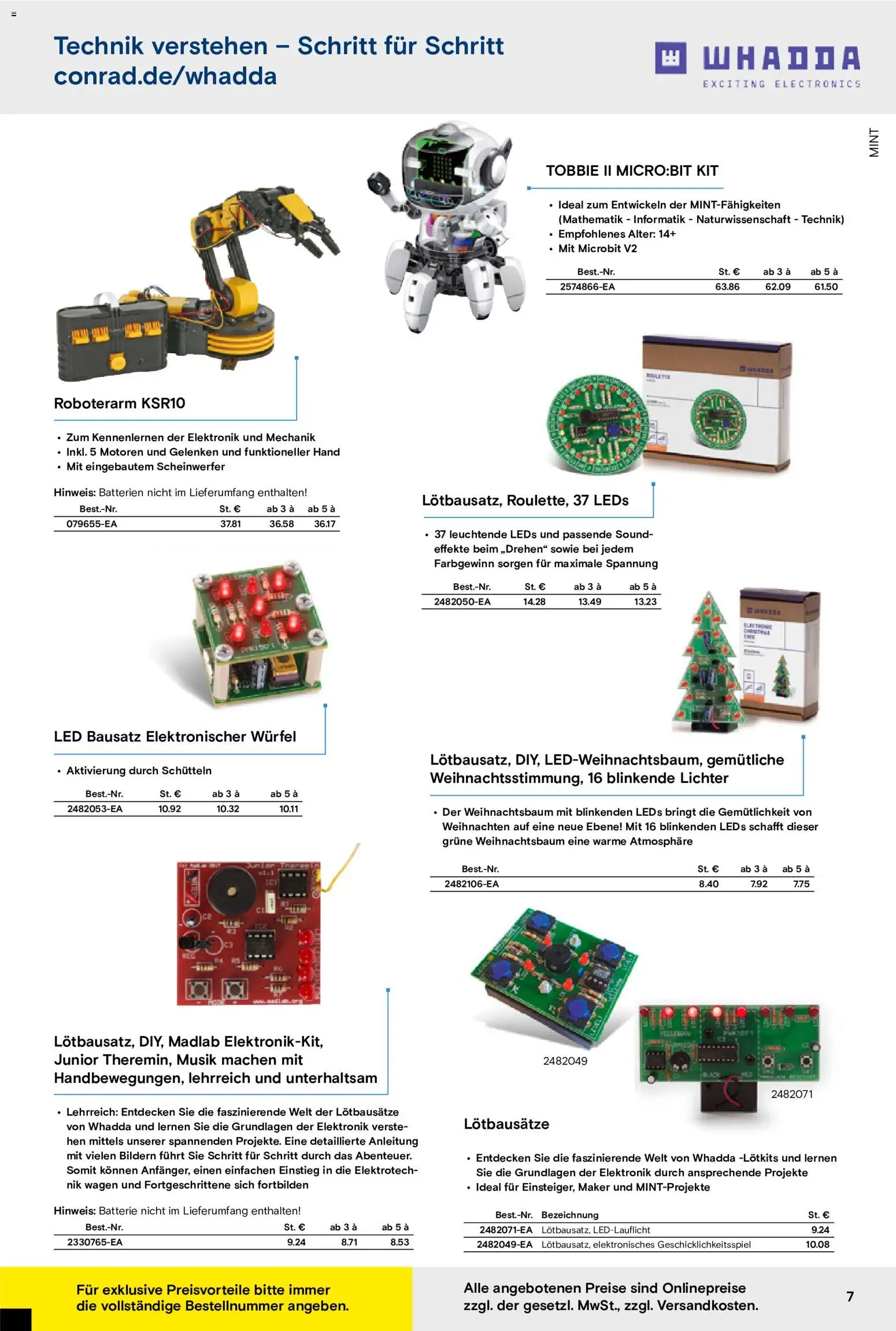 Conrad Education Katalog – gültig ab 07.09.2026 | Seite: 7 | Produkte: Batterien, Batterie