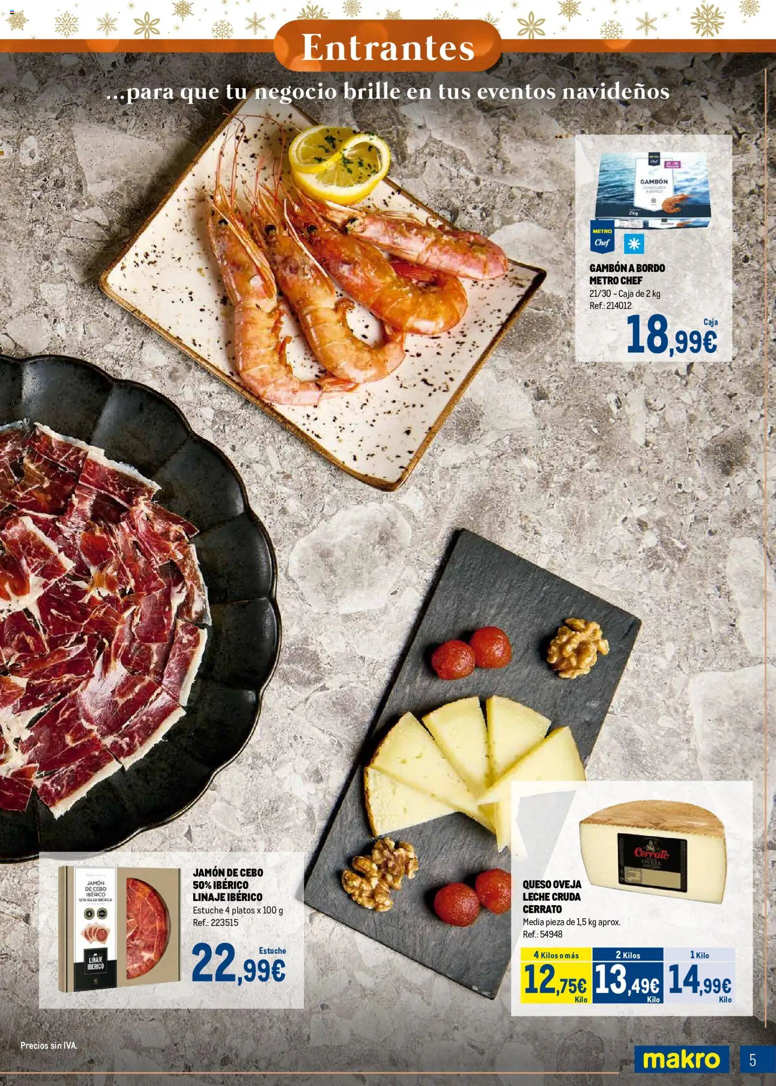 Makro Navidad │ válido desde el 08/10/2026 | Página: 5 | Productos: Leche, Queso, Jamón, Caja