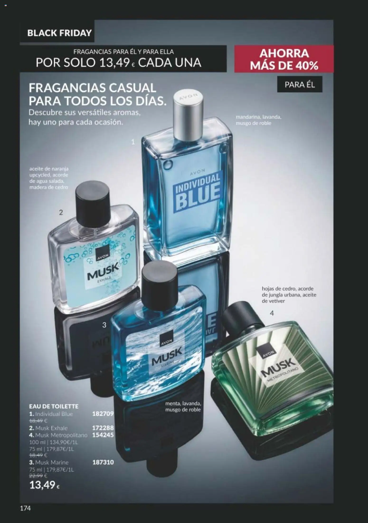 Catálogo AVON Black Friday │ válido desde el 01/11/2026 | Página: 174 | Productos: Eau de toilette, Aceite, Agua