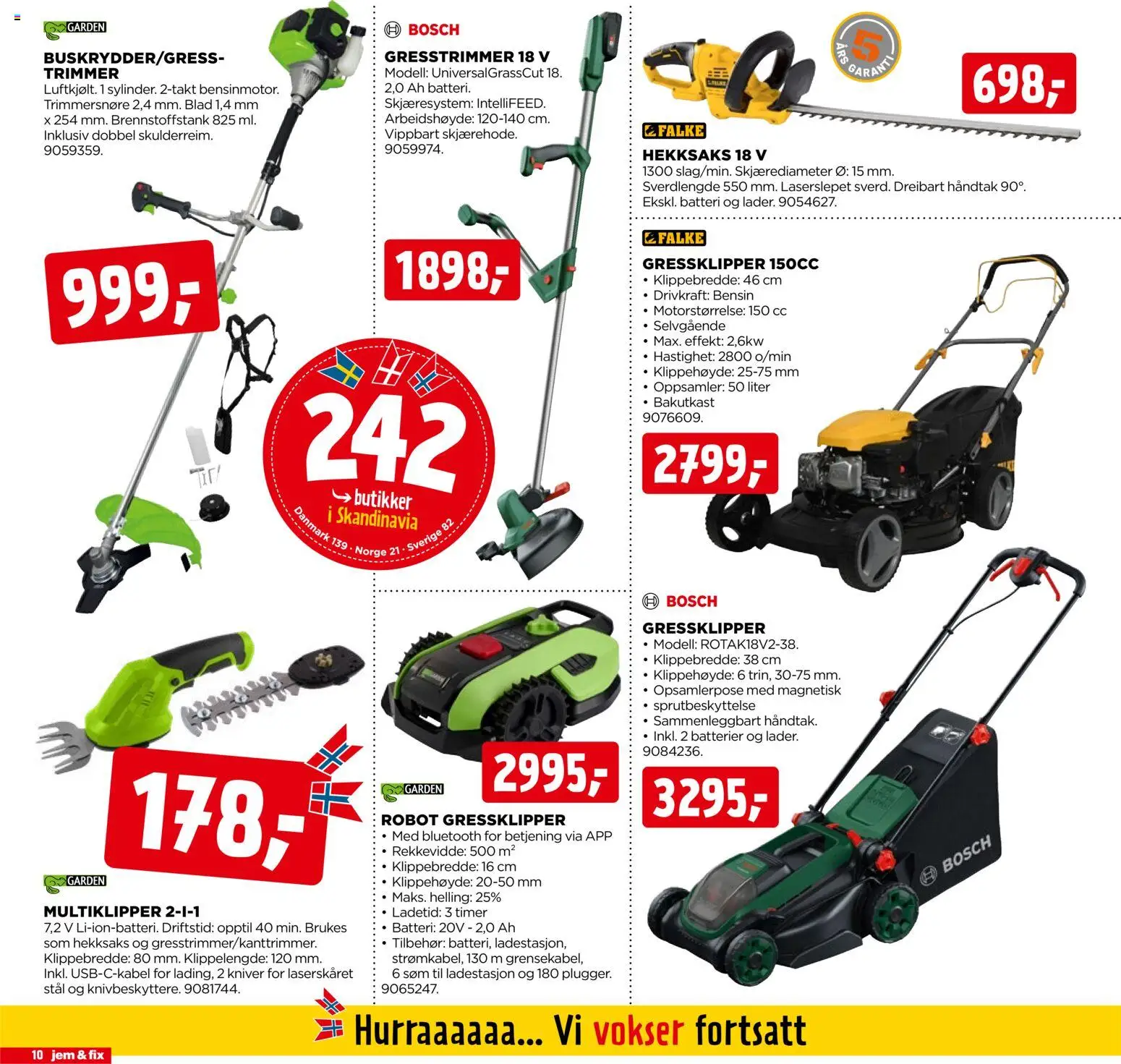 {H1} | Side: 10 | Produkter: Ladestasjon, Gressklipper, Batteri, Télécommande